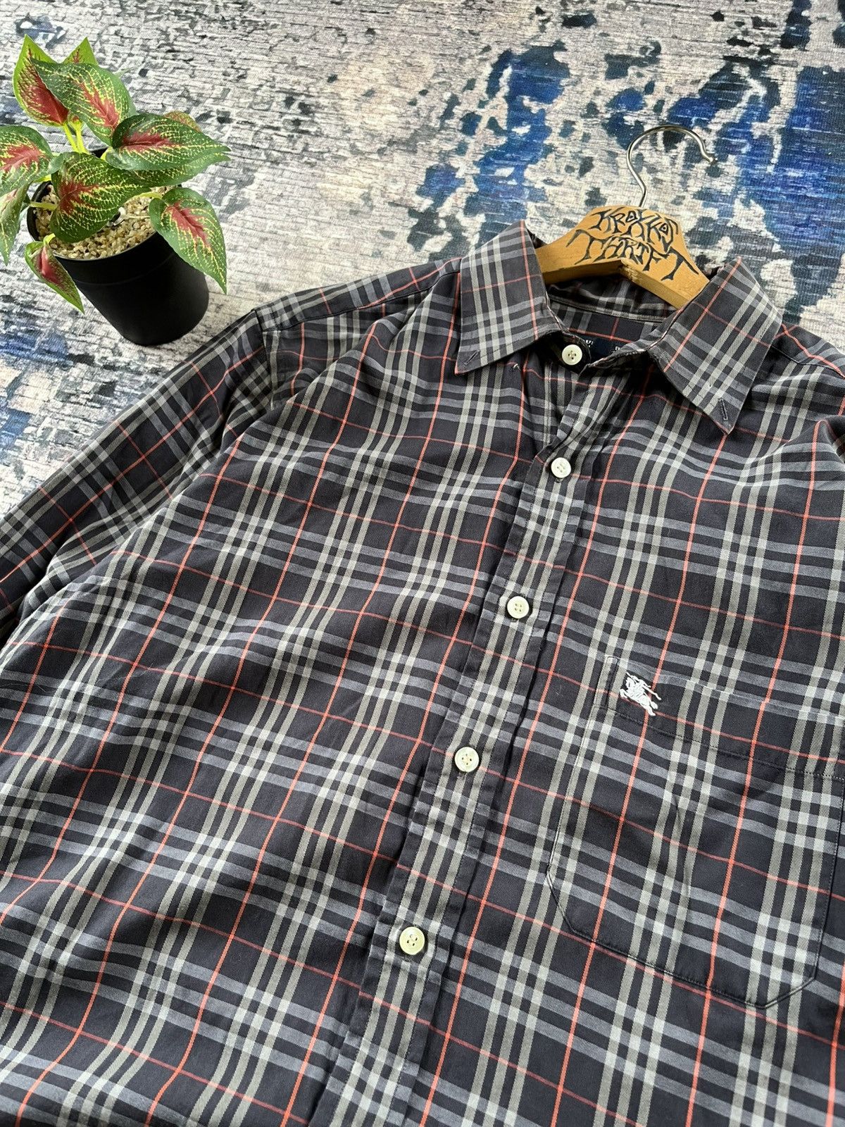Burberry × Designer × Vintage 🔥 Vintage Burberrys Novacheck Shirt Button Up 90s Size US S / EU 44-46 / 1 - 1 Thumbnail