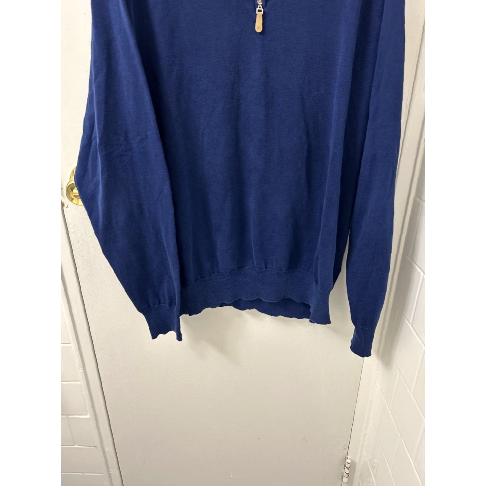 Peter Millar Peter Millar Sweater Mens L Blue Seaside Collection 1/4 Zip Pullover Logo Breathable Golf Preppy Pullover Shirt Size US L / EU 52-54 / 3 - 3 Thumbnail