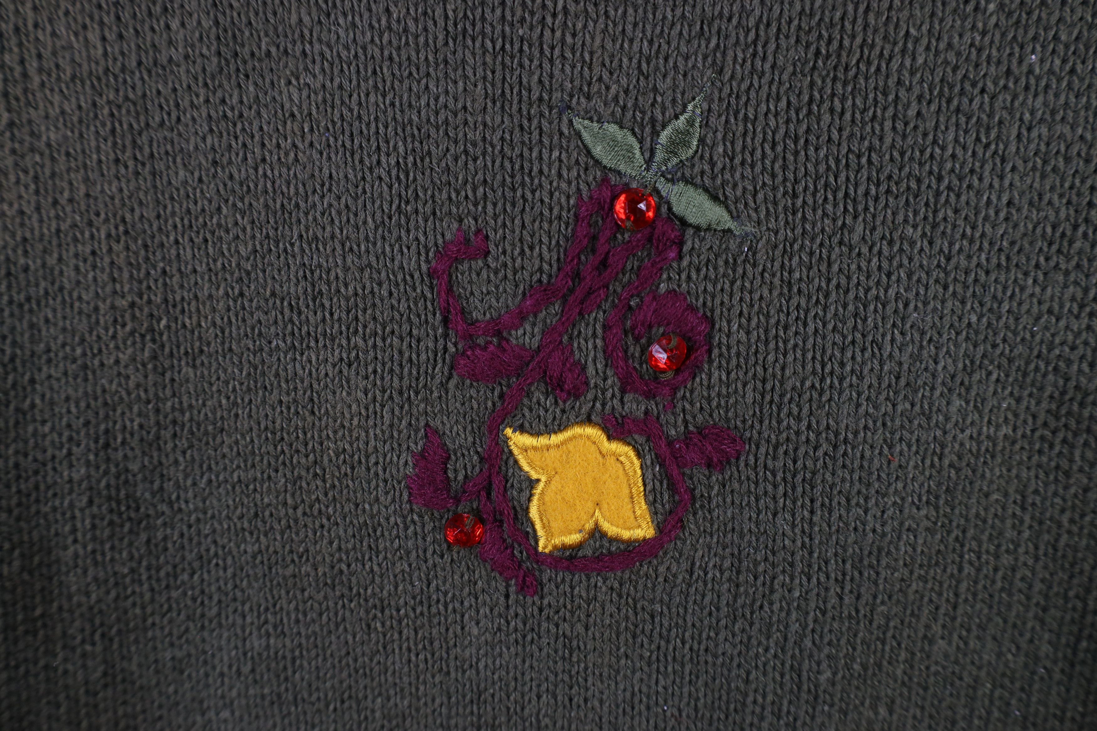 Vintage Vintage 90s Streetwear Flower Knit Cardigan Sweater Vest Size XL / US 12-14 / IT 48-50 - 12 Thumbnail