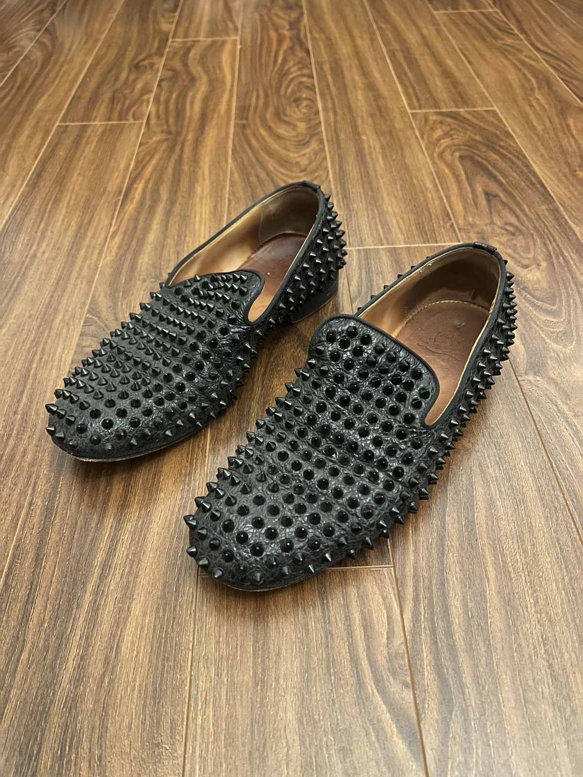 Black Louboutin Dandelion Spikes Loafers
