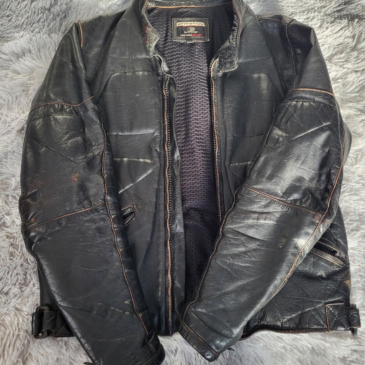 Chyston Men's Leather Jacket Black Leather Size L