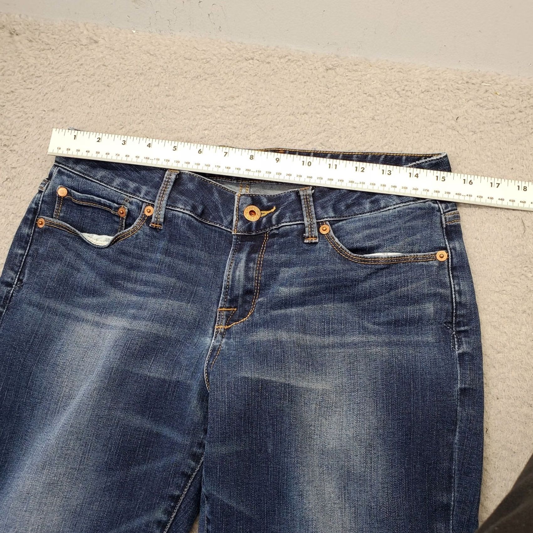 Lucky Brand Lucky Brand Lolita Skinny Jeans Womens 6 Blue Denim Stretch Faded Whiskered Regular 28.25 Inseam 5-Pocket Womens Jeans Blue Denim Slim Fit Size 28" / US 6 / IT 42 - 3 Thumbnail
