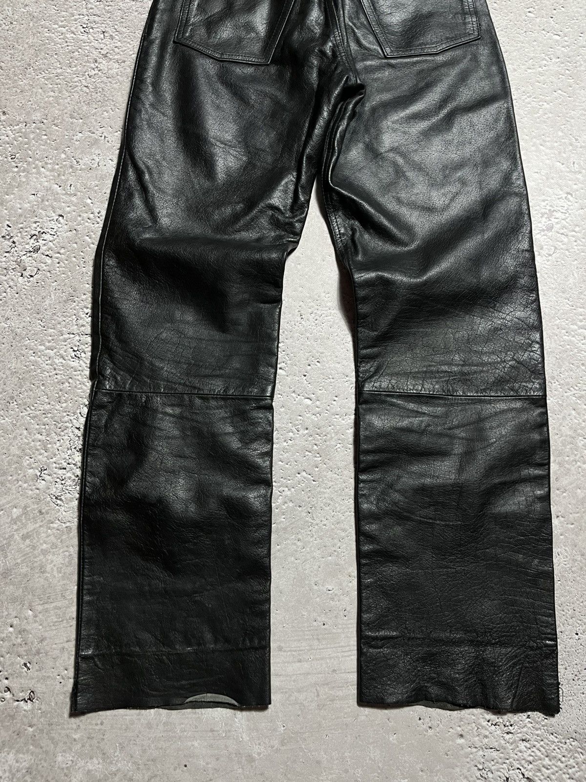 Japanese Brand × Leather Vintage Black Avant-Garde Real Leather Pants with Edgy Style Size US 30 / EU 46 - 3 Thumbnail