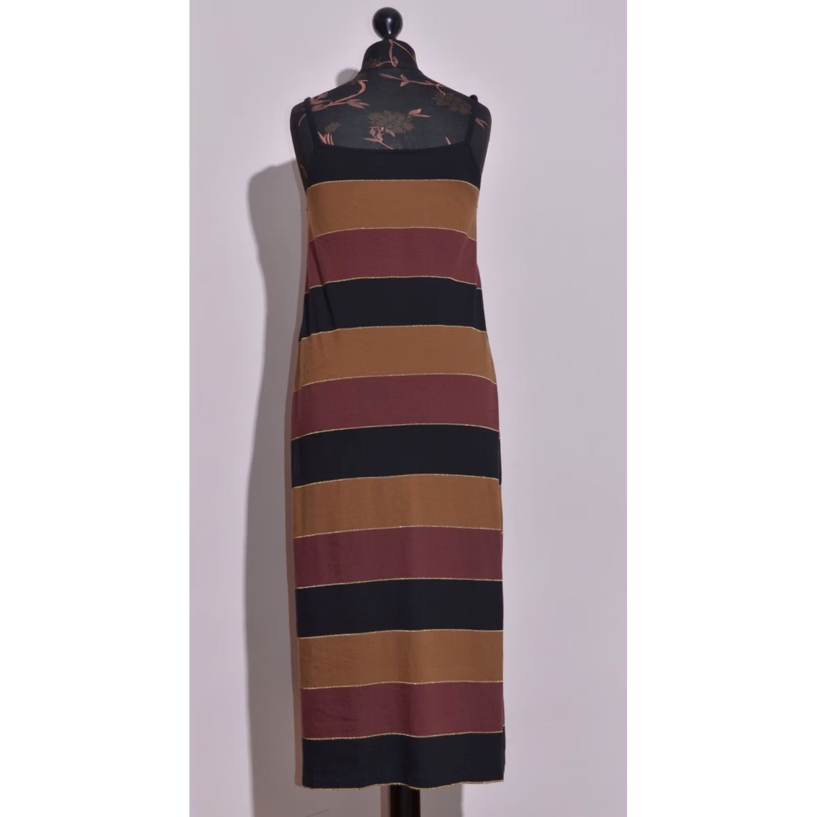 Vintage APC Striped Maxi Dress Sleeveless Cotton Blend Women L Size L / US 10 / IT 46 - 4 Thumbnail