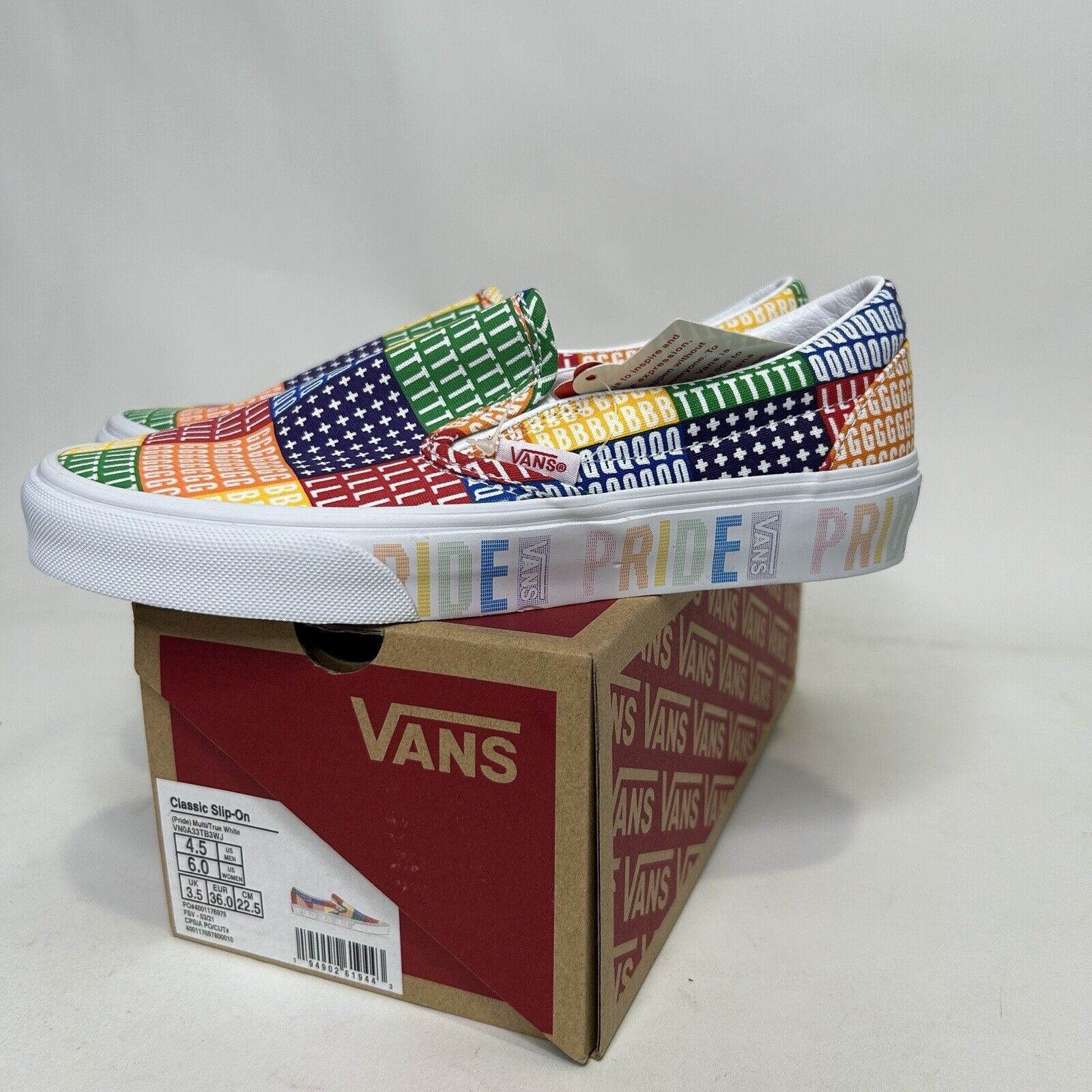 Vans Vans Classic Slip-On “Pride/Multi True White” 2024 Size US 6 / IT 36 - 1 Thumbnail