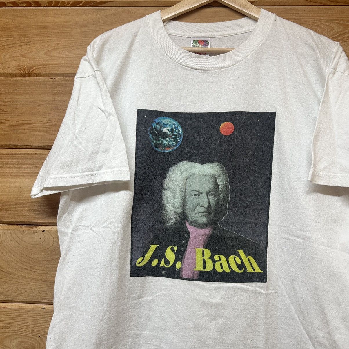 Vintage Vintage 90s J.S. Bach Trippy Earth Space Graphic T Shirt Size US L / EU 52-54 / 3 - 2 Thumbnail