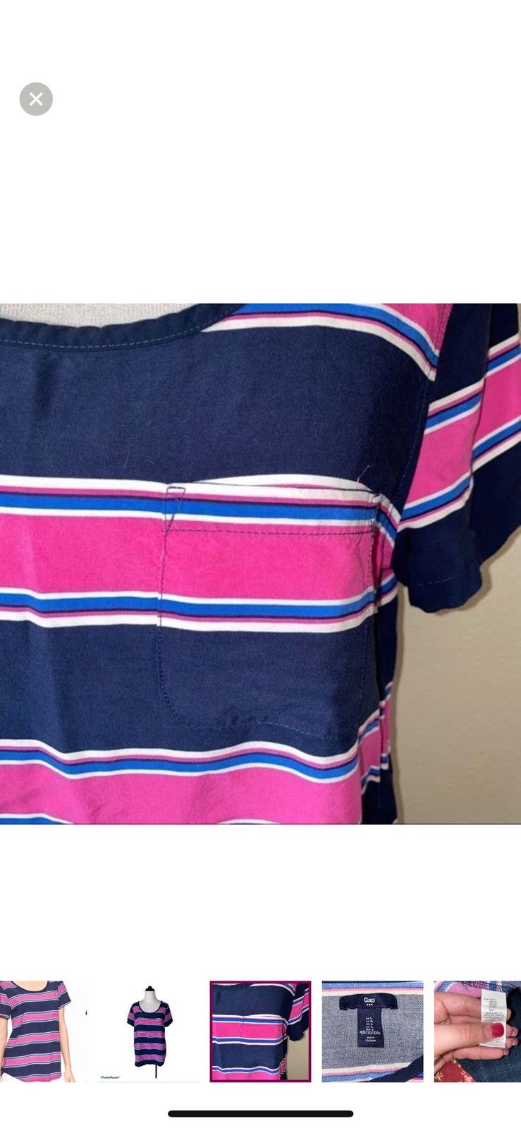 Gap Gap large stripe crew tee blouse Size L / US 10 / IT 46 - 4 Thumbnail