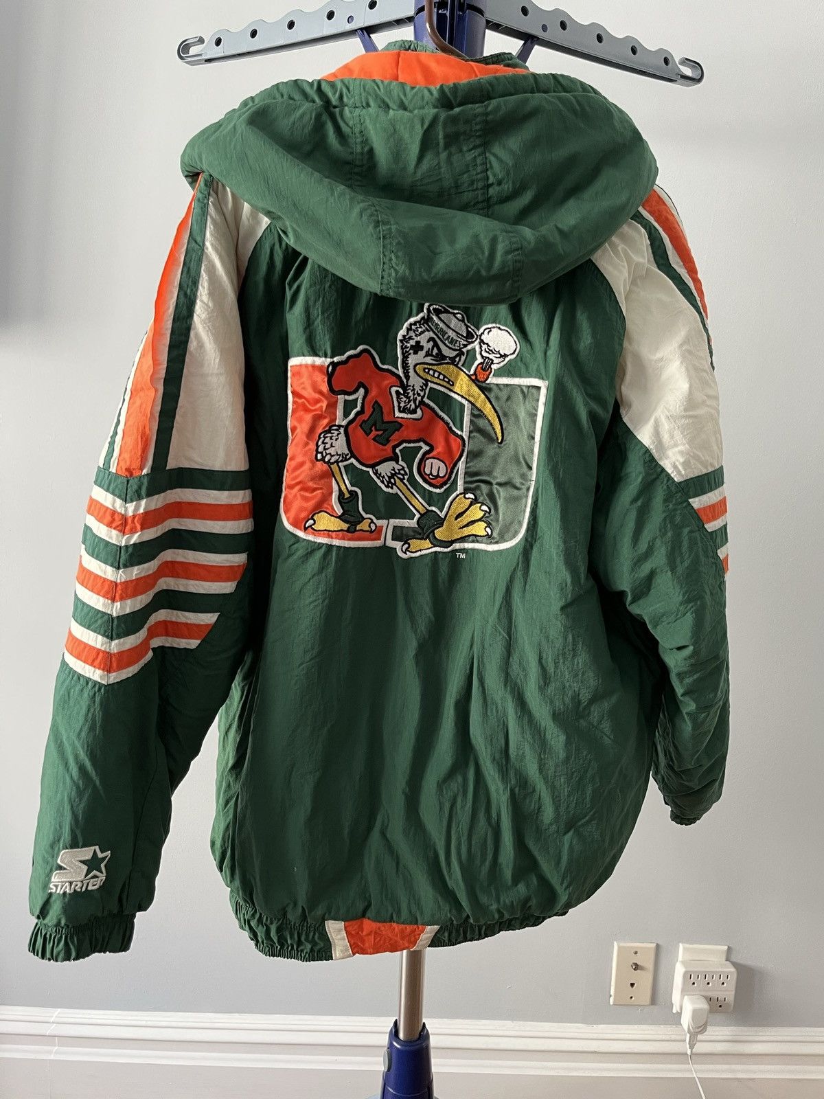 VINTAGE Starter Miami Hurricanes Parka Jacket Size L