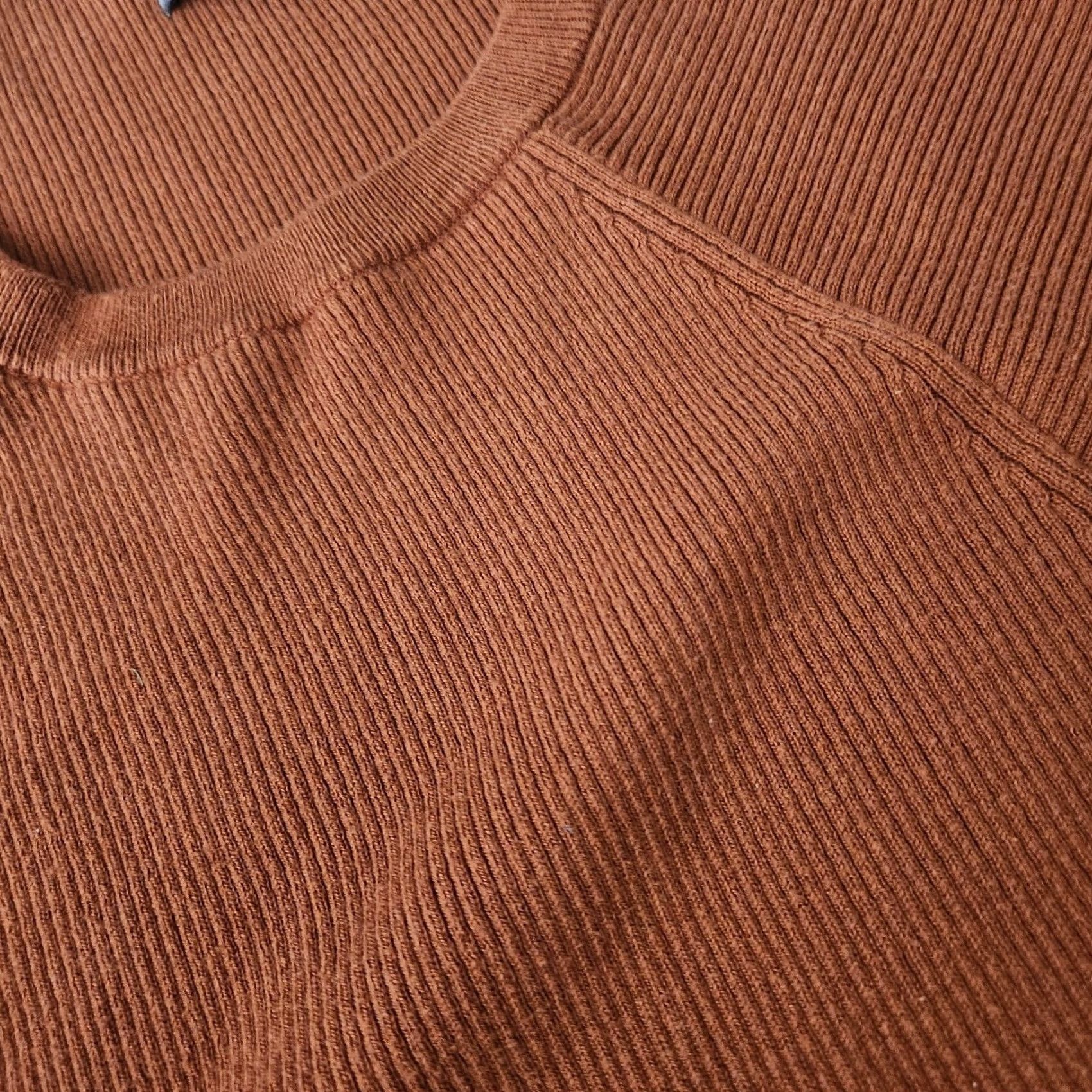 Anthropologie Anthropologie Sweater Womens XS Orange Women Ribbed Burnt Oversize Cropped Sleeves Size XS / US 0-2 / IT 36-38 - 2 Thumbnail