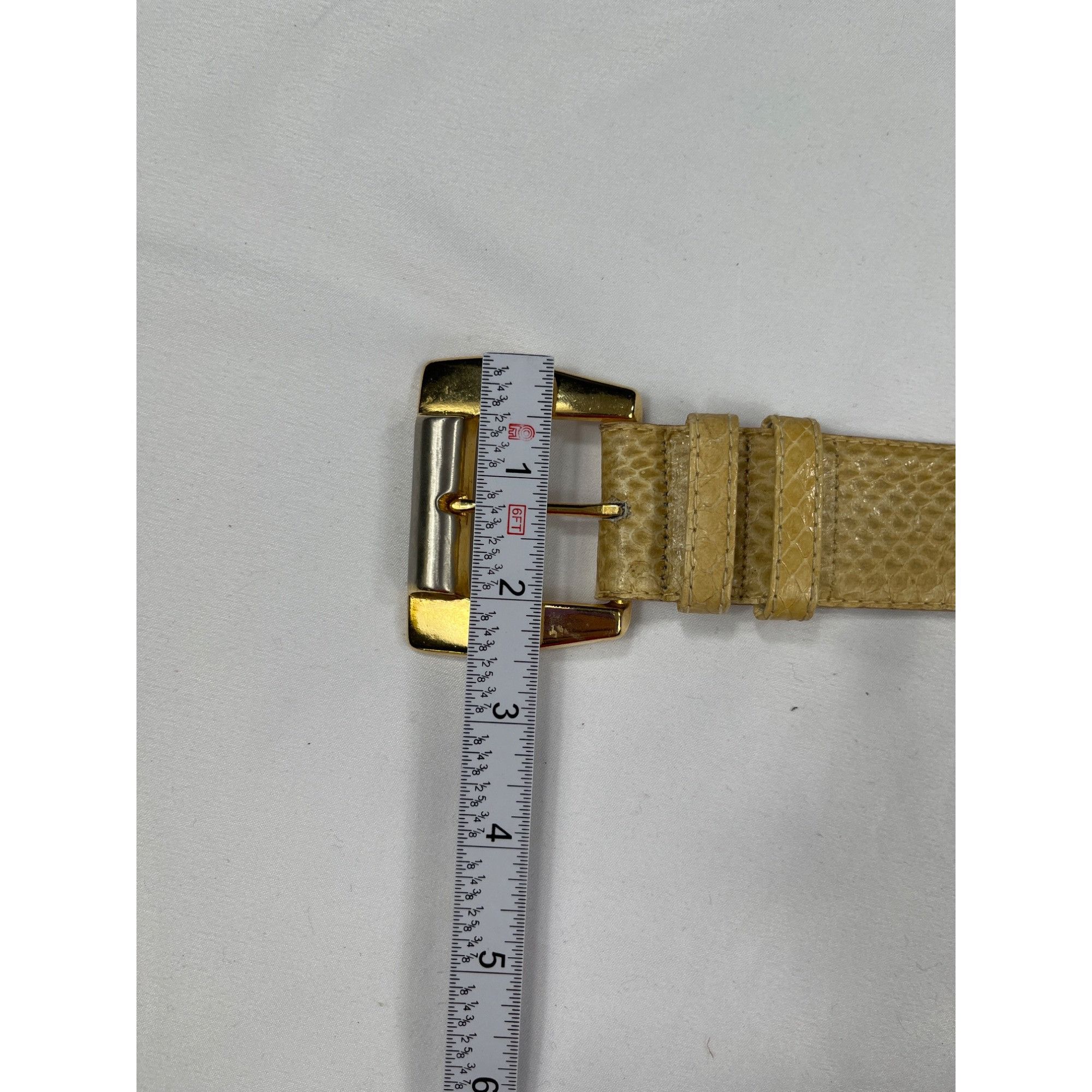 Designer Dame Belt And Bag SKU 7929 Elegant Beige Snake Embossed Leat Size ONE SIZE - 3 Thumbnail