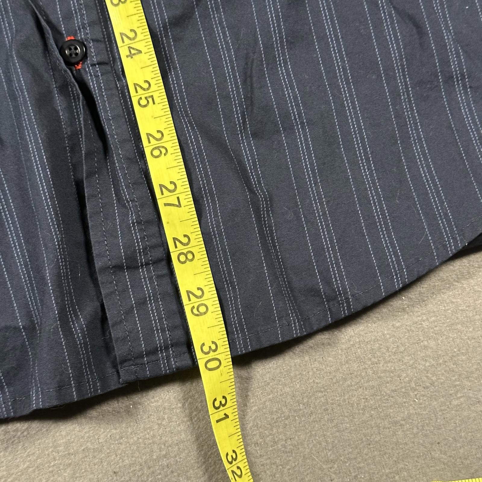 Other y2k Men button up M Navy Blue Graphic Embroidered pinstripe Size US XL / EU 56 / 4 - 8 Thumbnail