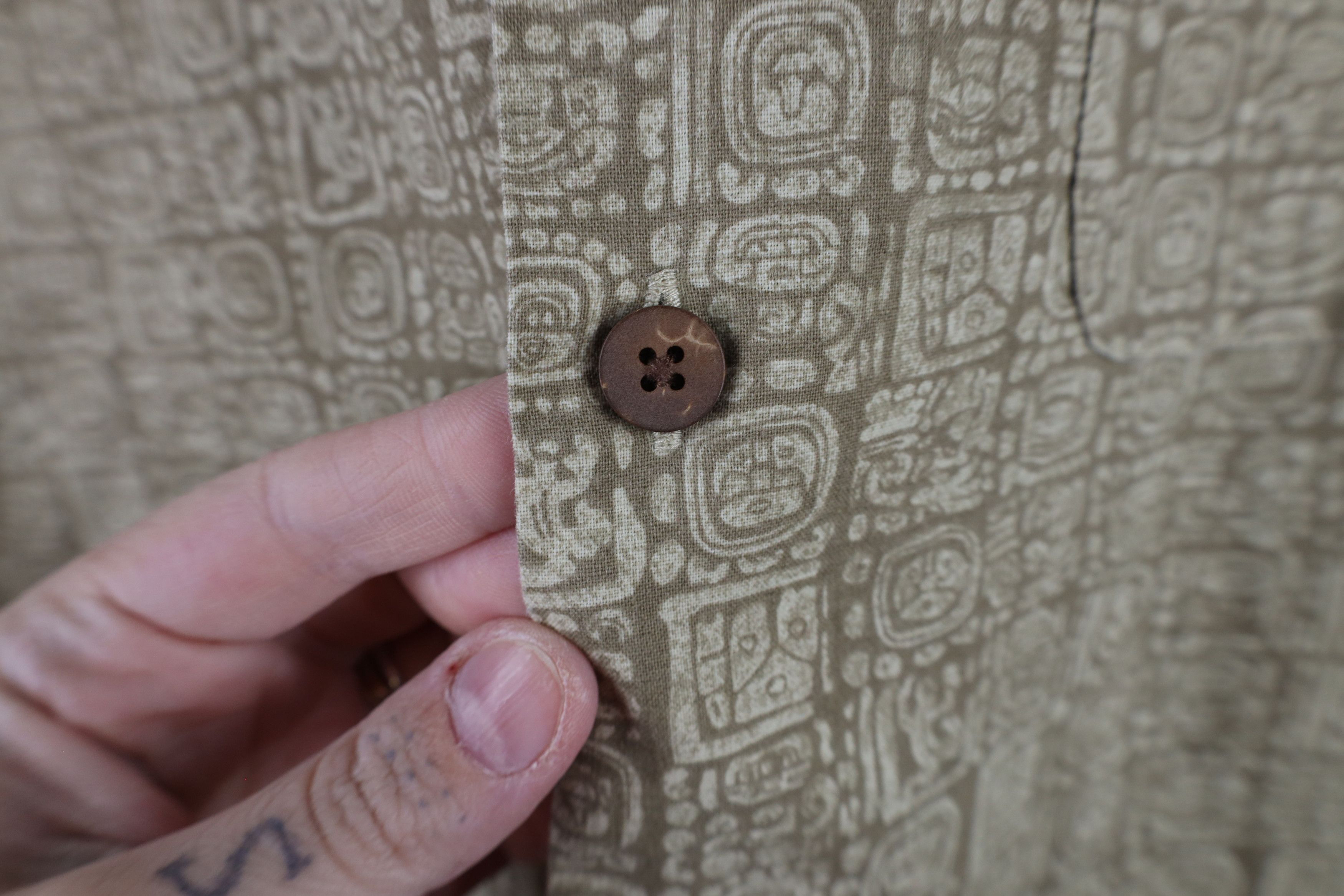 L.L. Bean × Vintage Vintage 90s LL Bean Geometric Looped Collar Button Shirt Size US XL / EU 56 / 4 - 5 Thumbnail