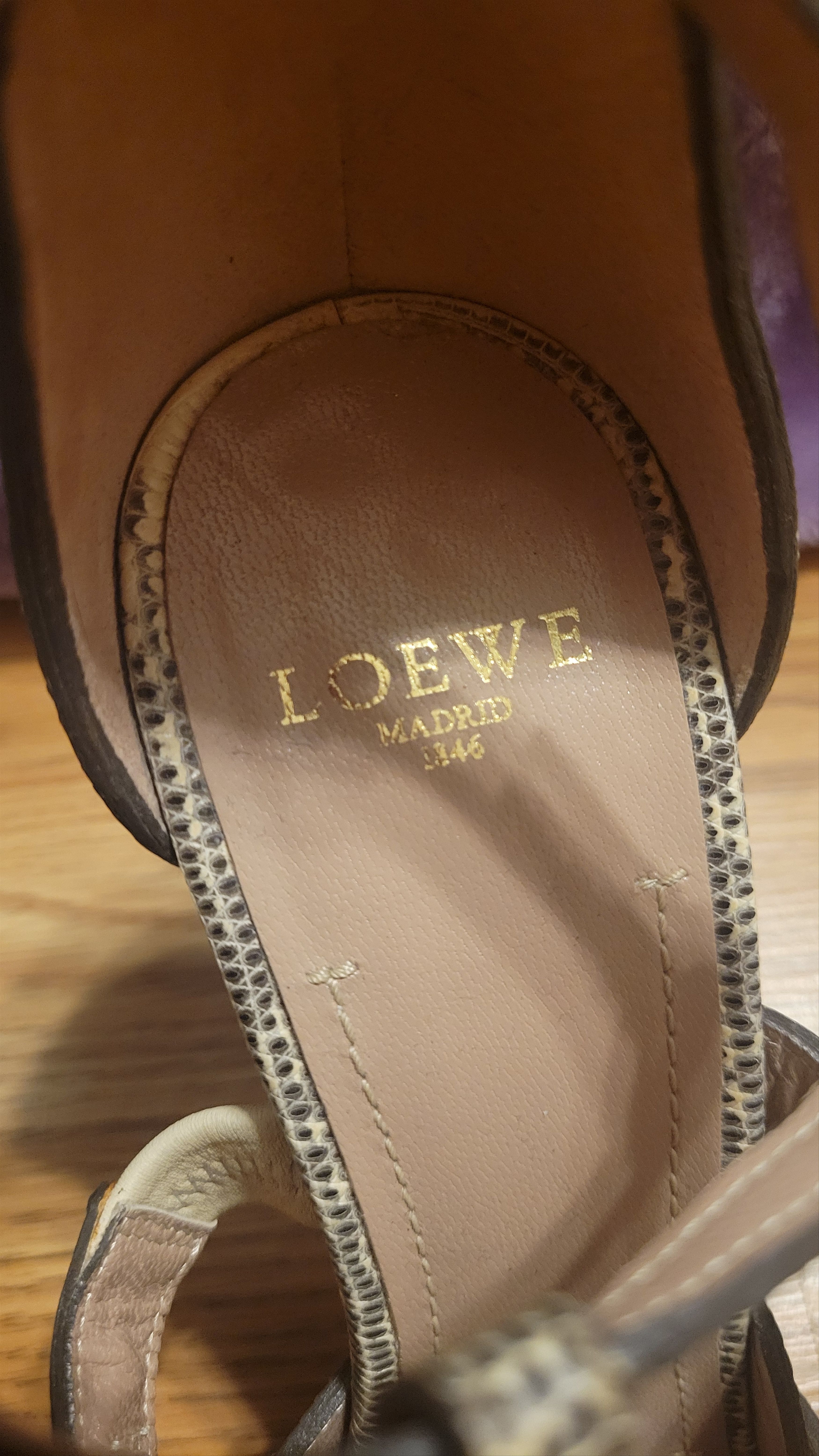 Loewe LOEWE Lizard Skin Heels with Brass Hardware Size US 9 / IT 39 - 3 Thumbnail