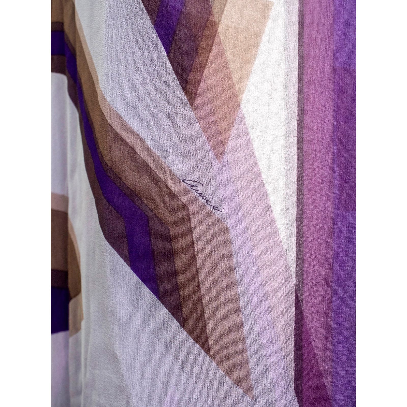 Gucci Gucci Purple Graphic Print Silk Dress Size S / US 4 / IT 40 - 8 Thumbnail