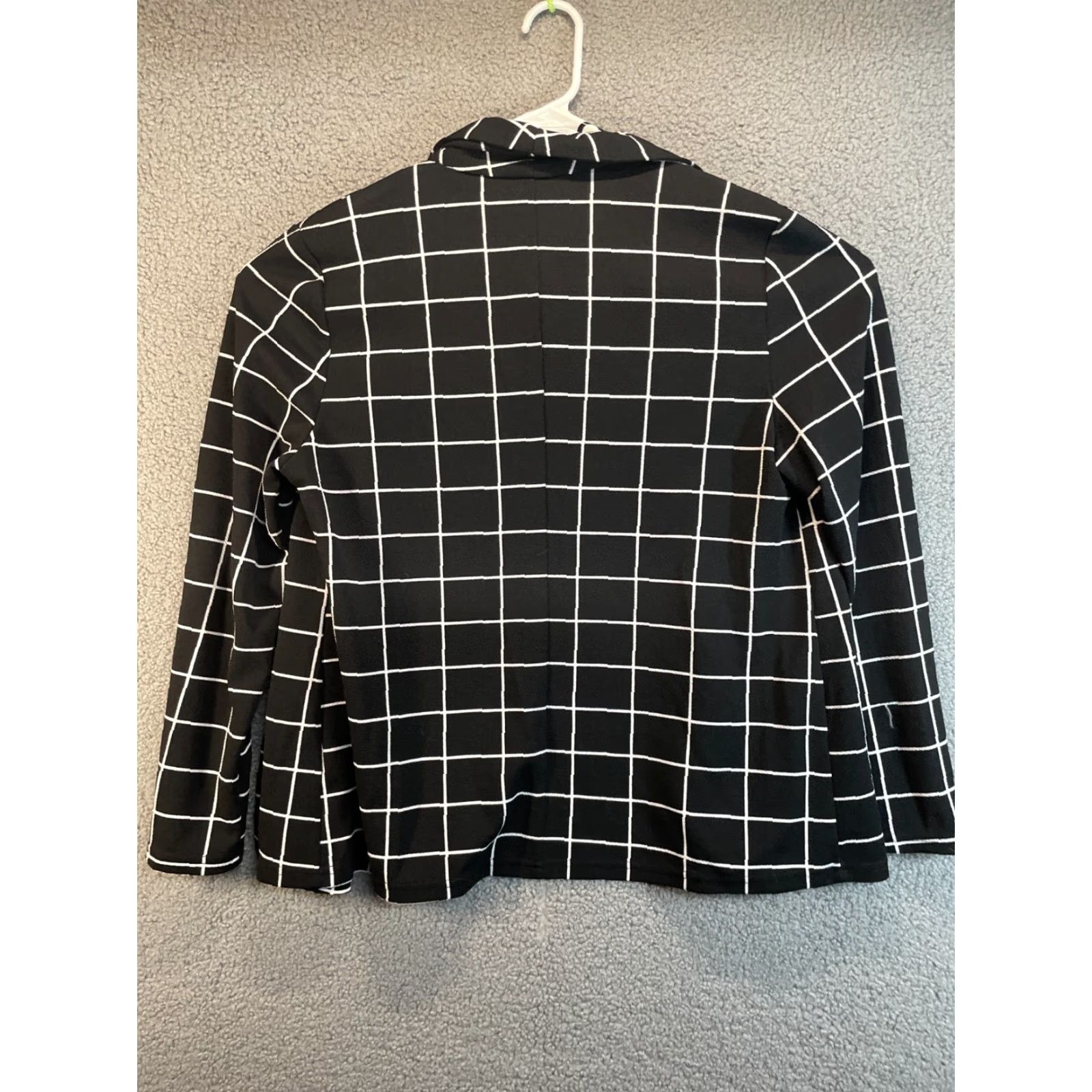 Vintage Unbranded Black and White Squares Open Front Work Jacket L Women Medium? Size L / US 10 / IT 46 - 6 Thumbnail