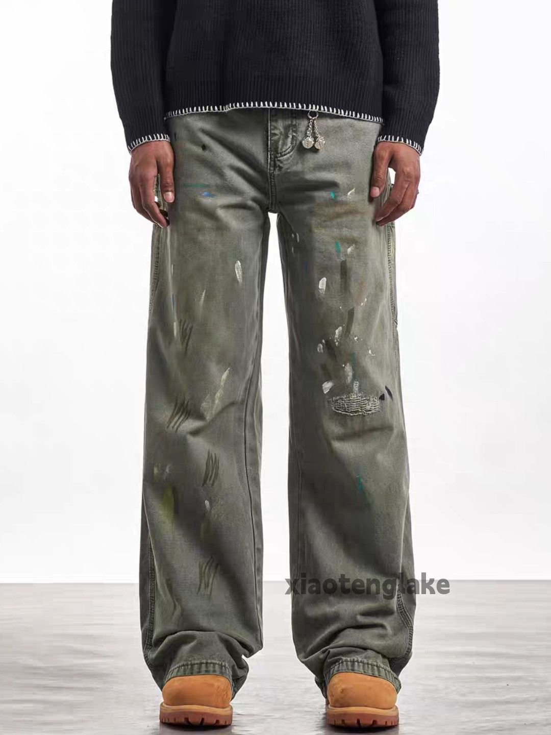 Jean × Vintage utility washed faded stain paint carpenter hiphop jeans Size US 34 / EU 50 - 7 Thumbnail