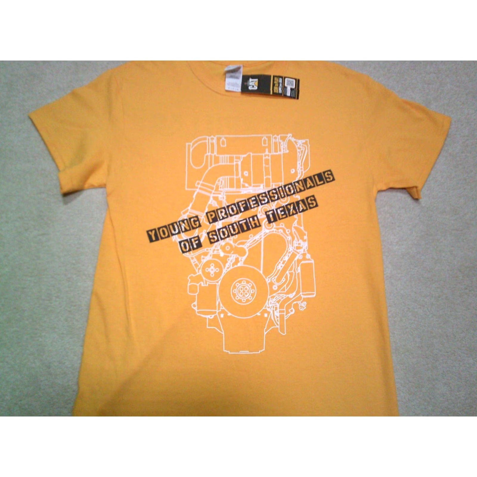 Vintage CAT Caterpillar T Shirt Mens Small Yellow Double Sided NWT Size US S / EU 44-46 / 1 - 3 Thumbnail
