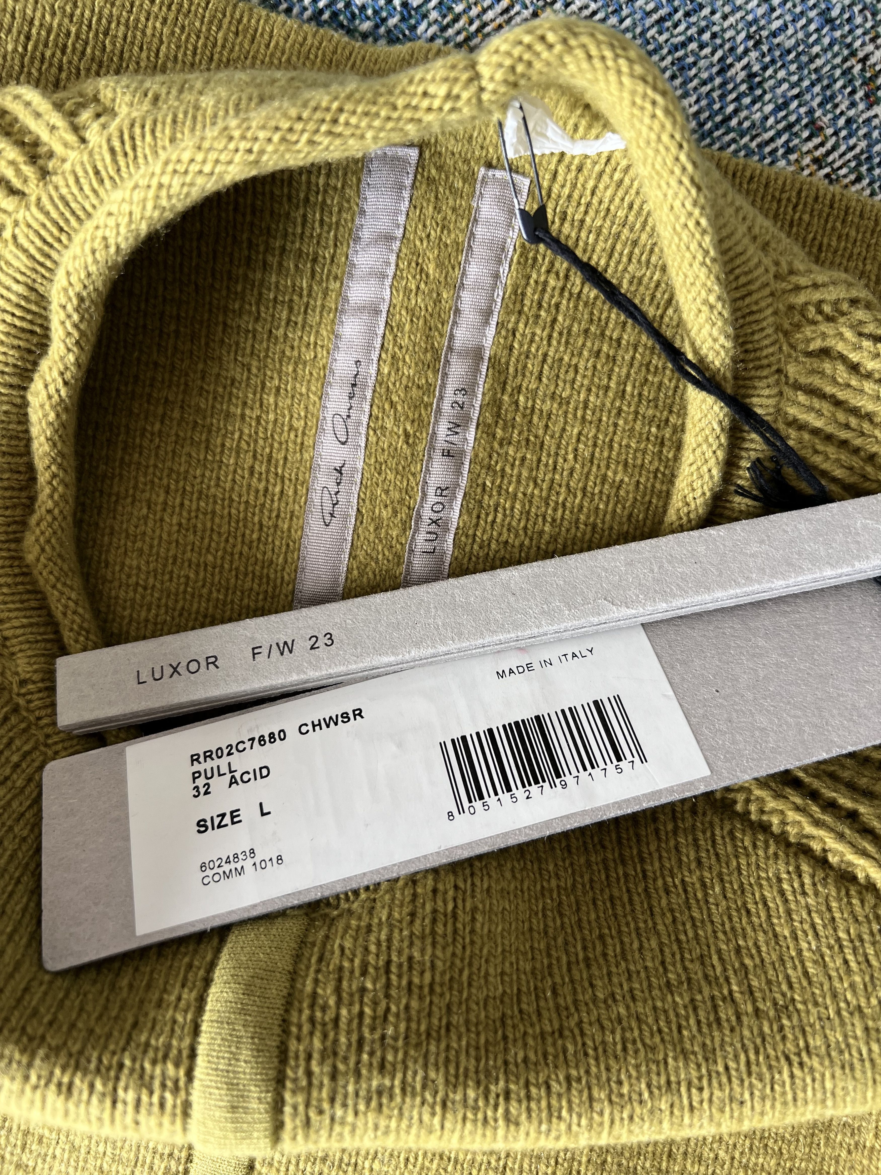 Rick Owens Rick Owens Luxor Cashmere Roll Neck Sweater in Acid Size US L / EU 52-54 / 3 - 8 Thumbnail