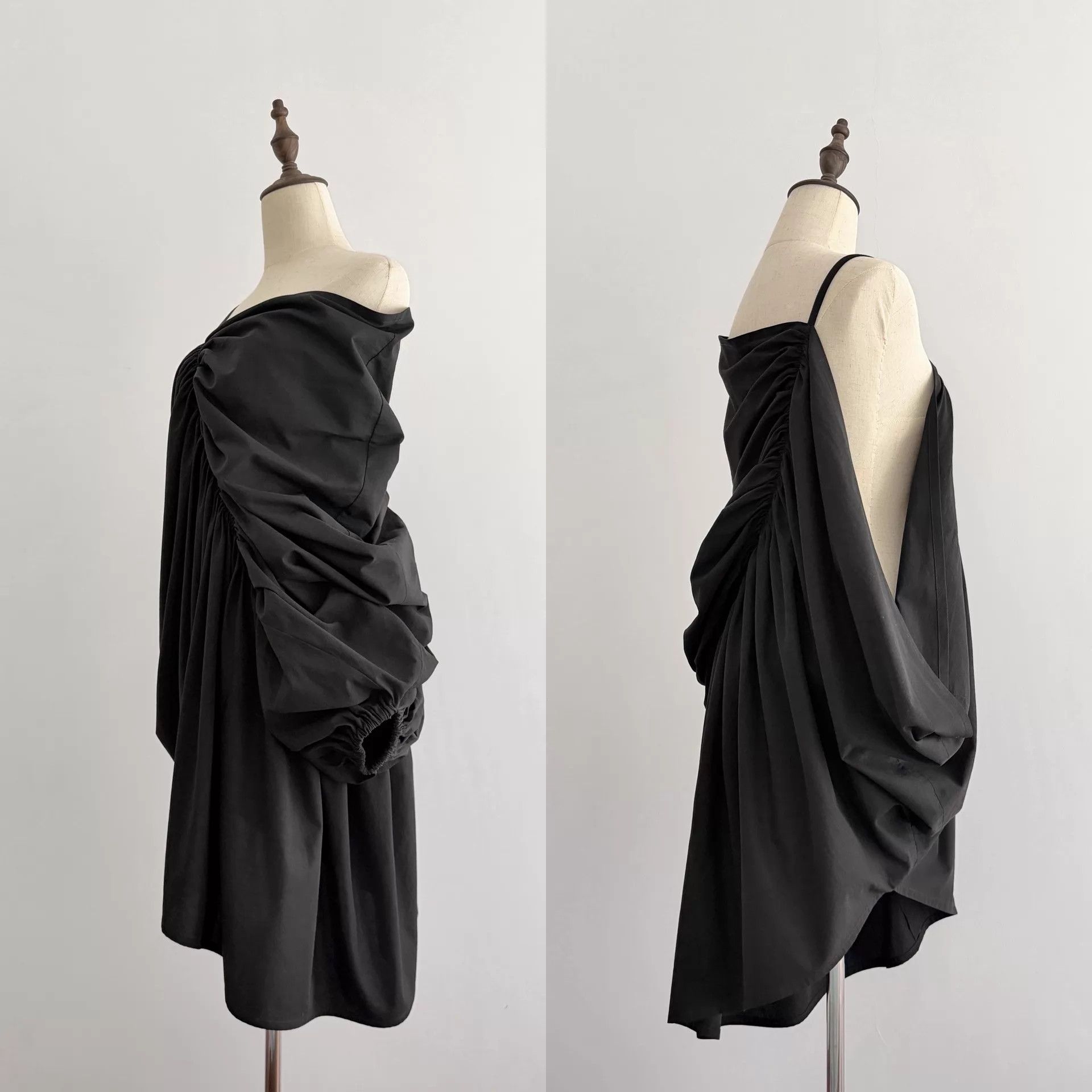 Limi Feu Limi feu Irregular Gathered Spaghetti Strap Dress Size S / US 4 / IT 40 - 7 Thumbnail