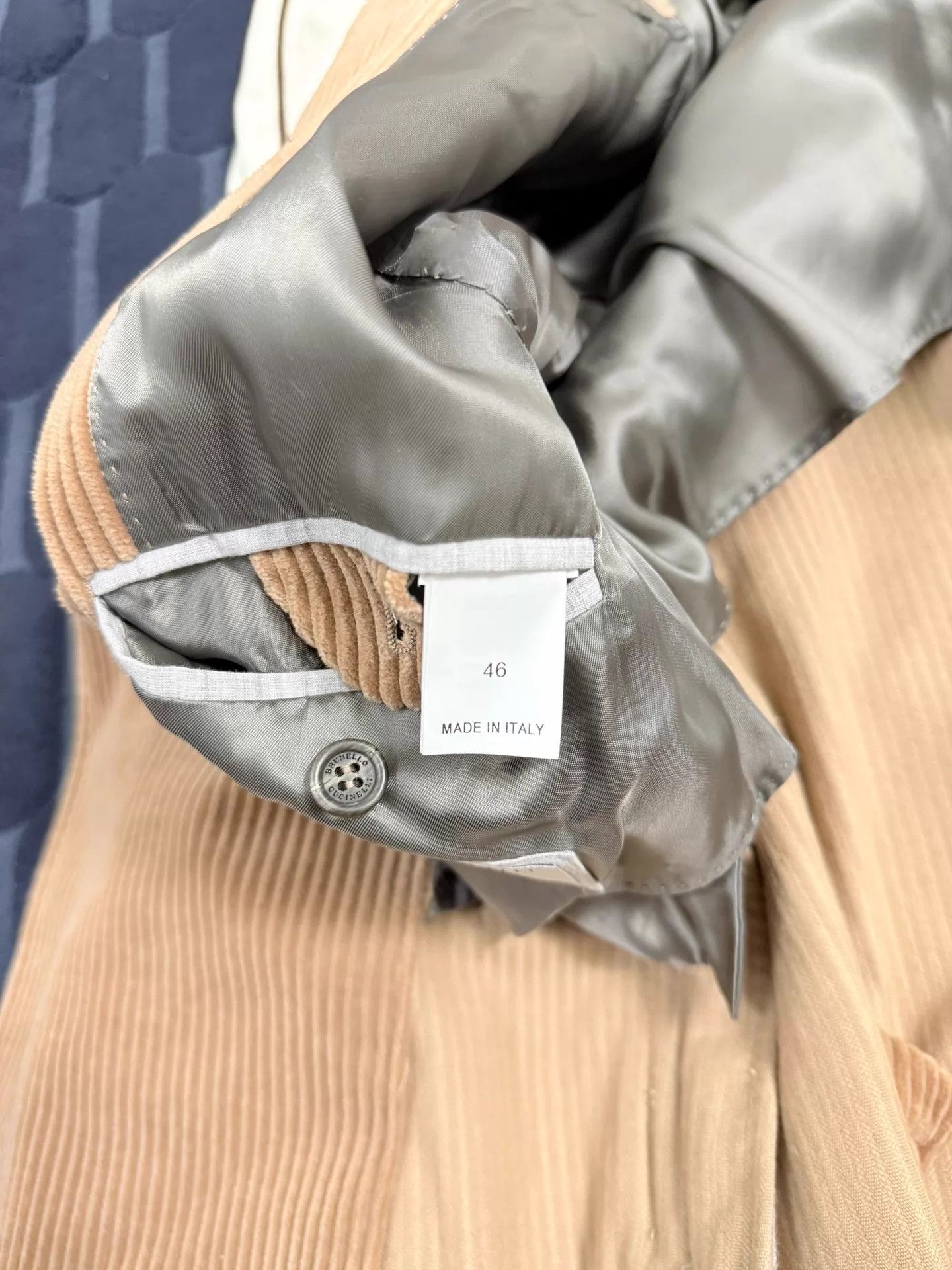 Brunello Cucinelli BC Men's Corduroy DB 46 Sand Beige Jacket Size US S / EU 44-46 / 1 - 7 Thumbnail
