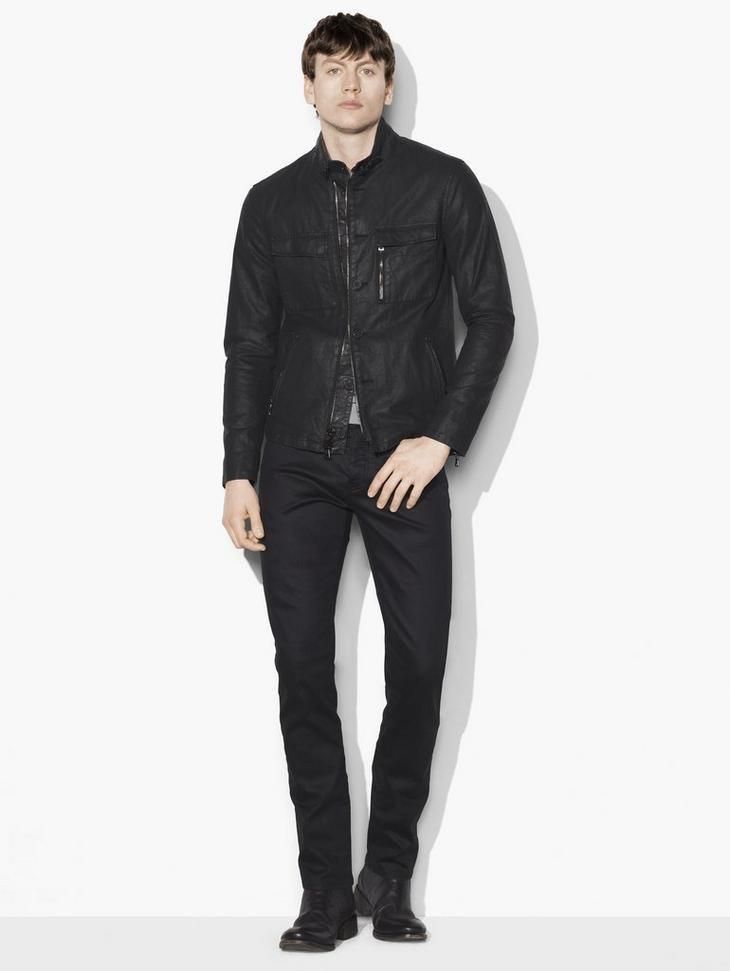 John Varvatos Coated Linen Moto jacket EU 50 USA 40 Size US M / EU 48-50 / 2 - 2 Thumbnail