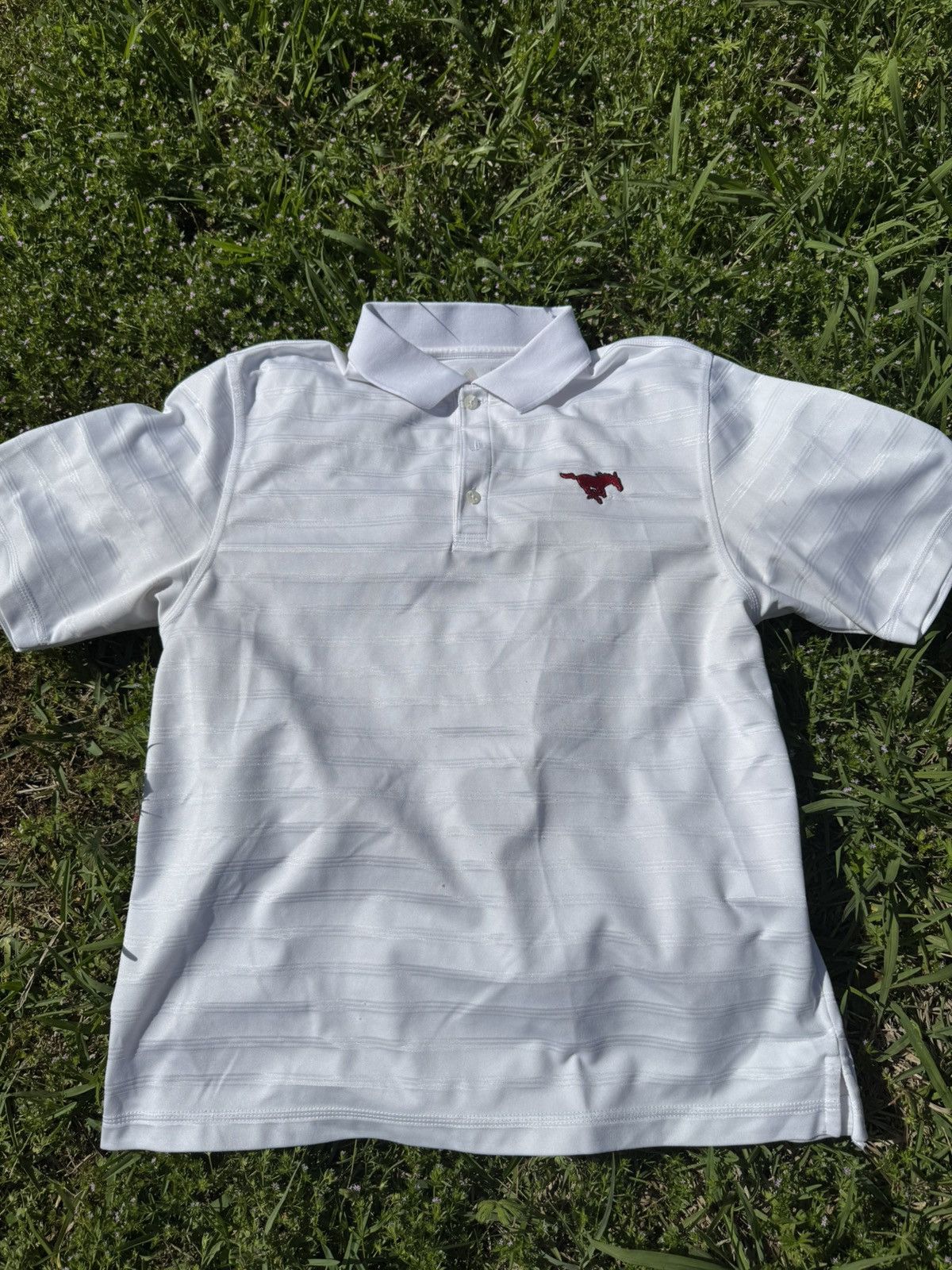 Adidas White and red SMU University polo shirt ❄️🐴 Size US M / EU 48-50 / 2 - 1 Preview