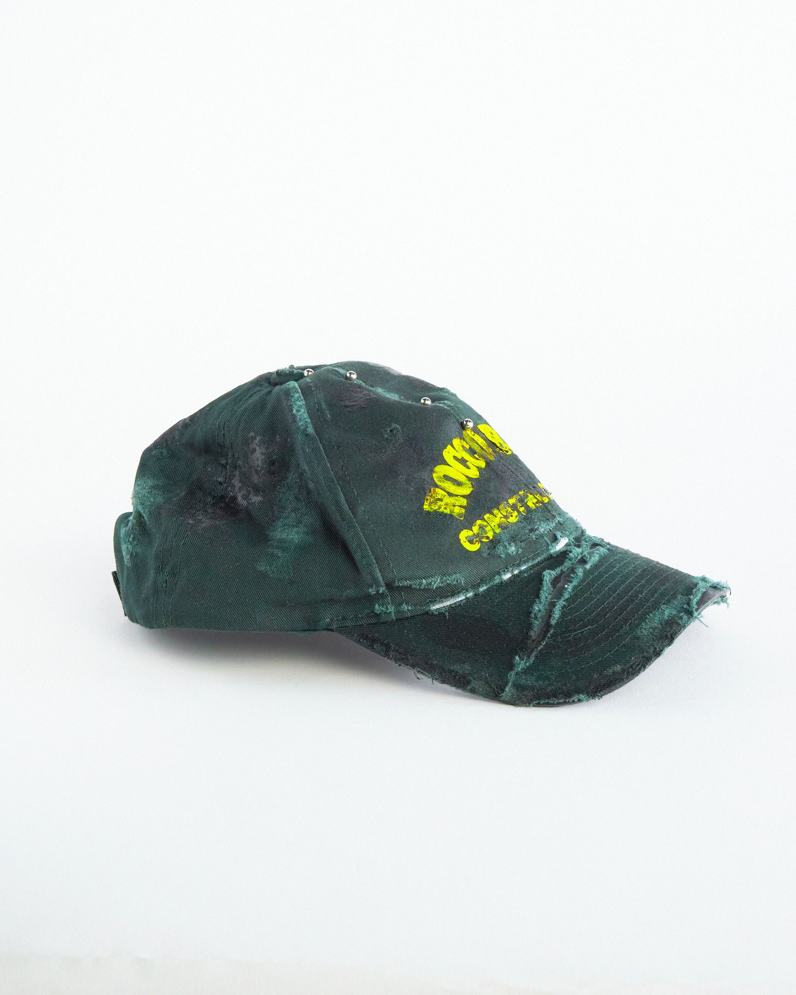 Vintage ASTROBOI* 'Rocco Bros' Green Pierced Construction Hat Size ONE SIZE - 7 Thumbnail