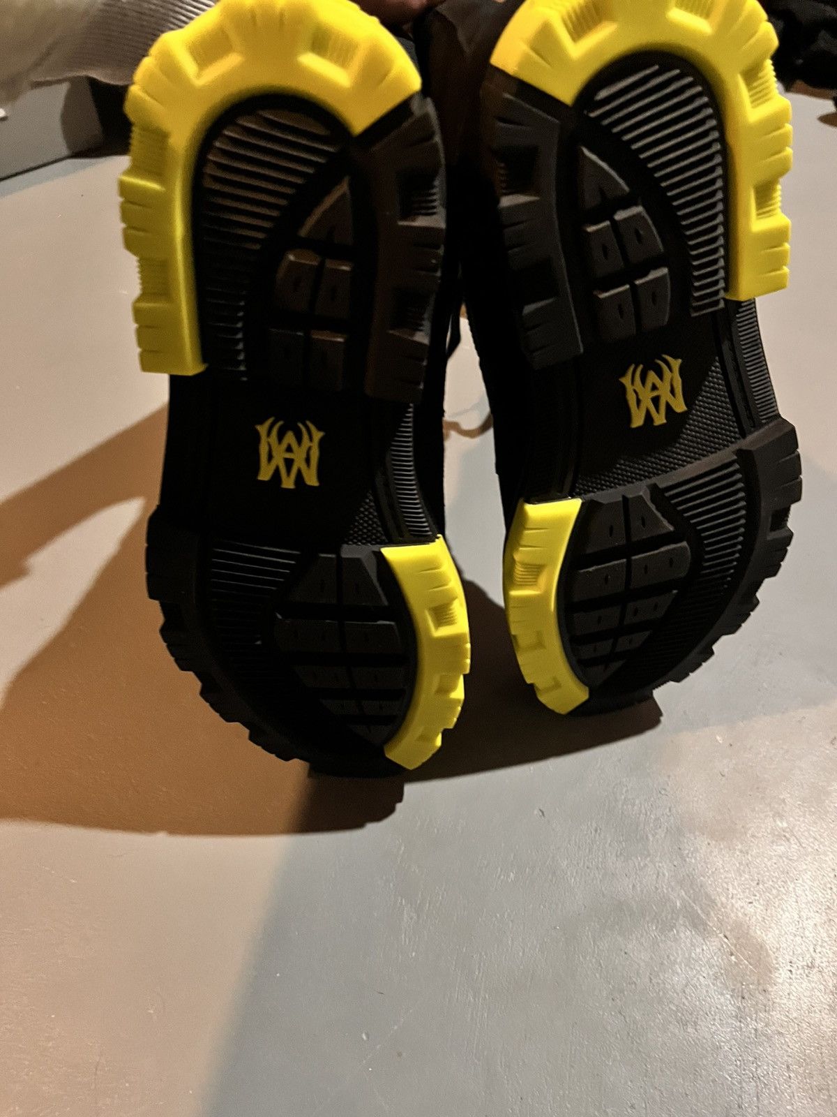 Amiri *Sample* AMIRI Black Canvas Combat Boots Neon Yellow Accents Size US 10.5 / EU 43-44 - 7 Thumbnail