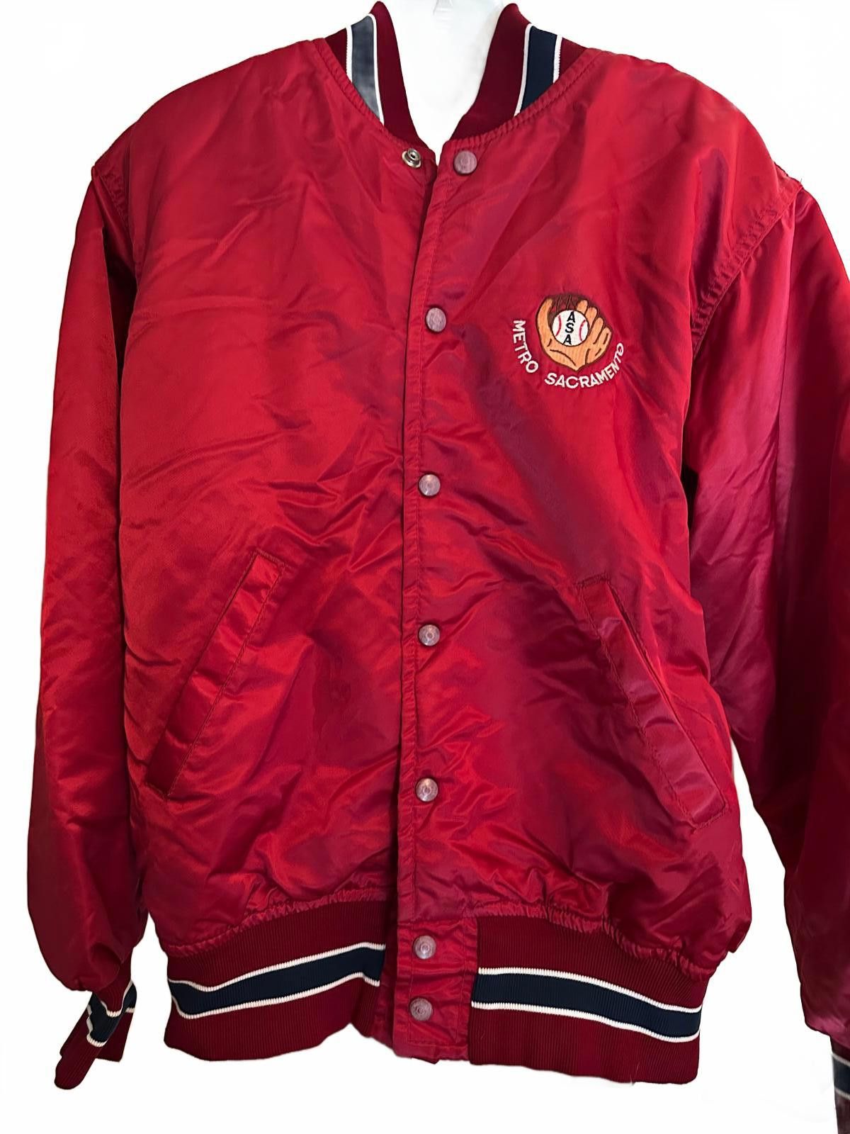 Wilson Vintage Wilson Satin Baseball Bomber Jacket Size US L / EU 52-54 / 3 - 1 Thumbnail
