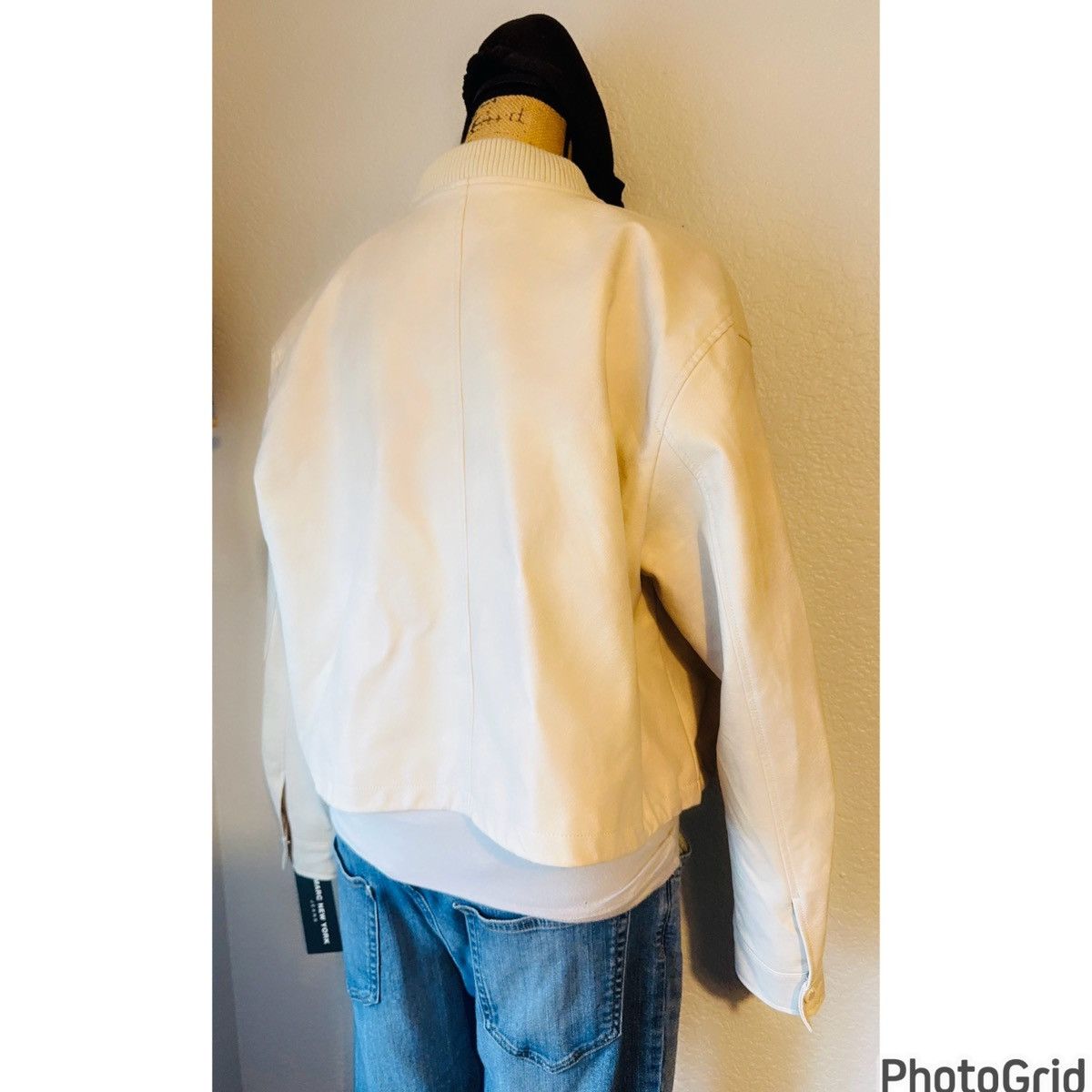 Jones New York Faux Leather Bomber Jacket Size M / US 6-8 / IT 42-44 - 6 Thumbnail