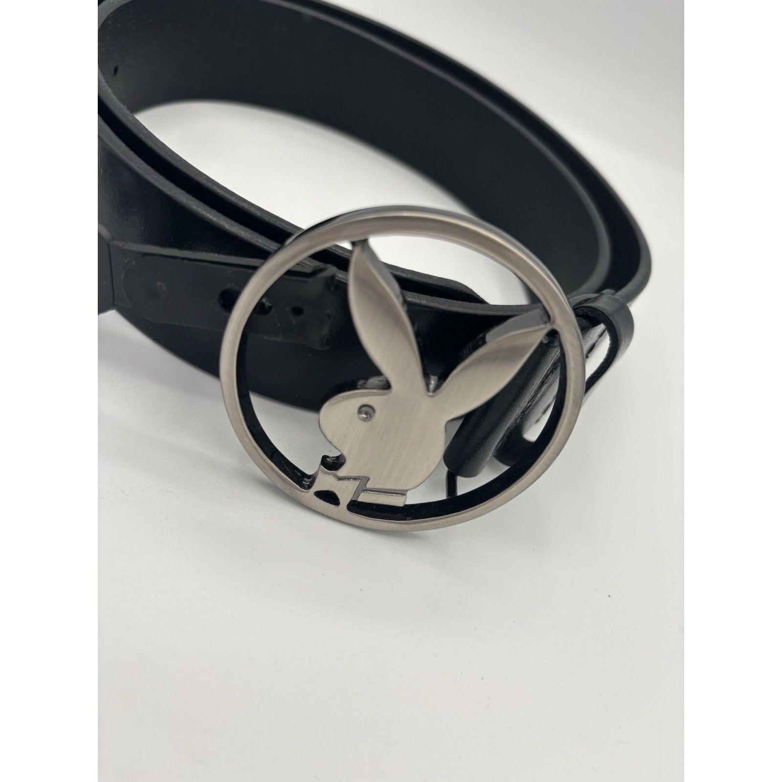 Playboy Vintage Playboy Bunny Belt Mens 42" Italian Leather Silver Size 42 - 3 Thumbnail