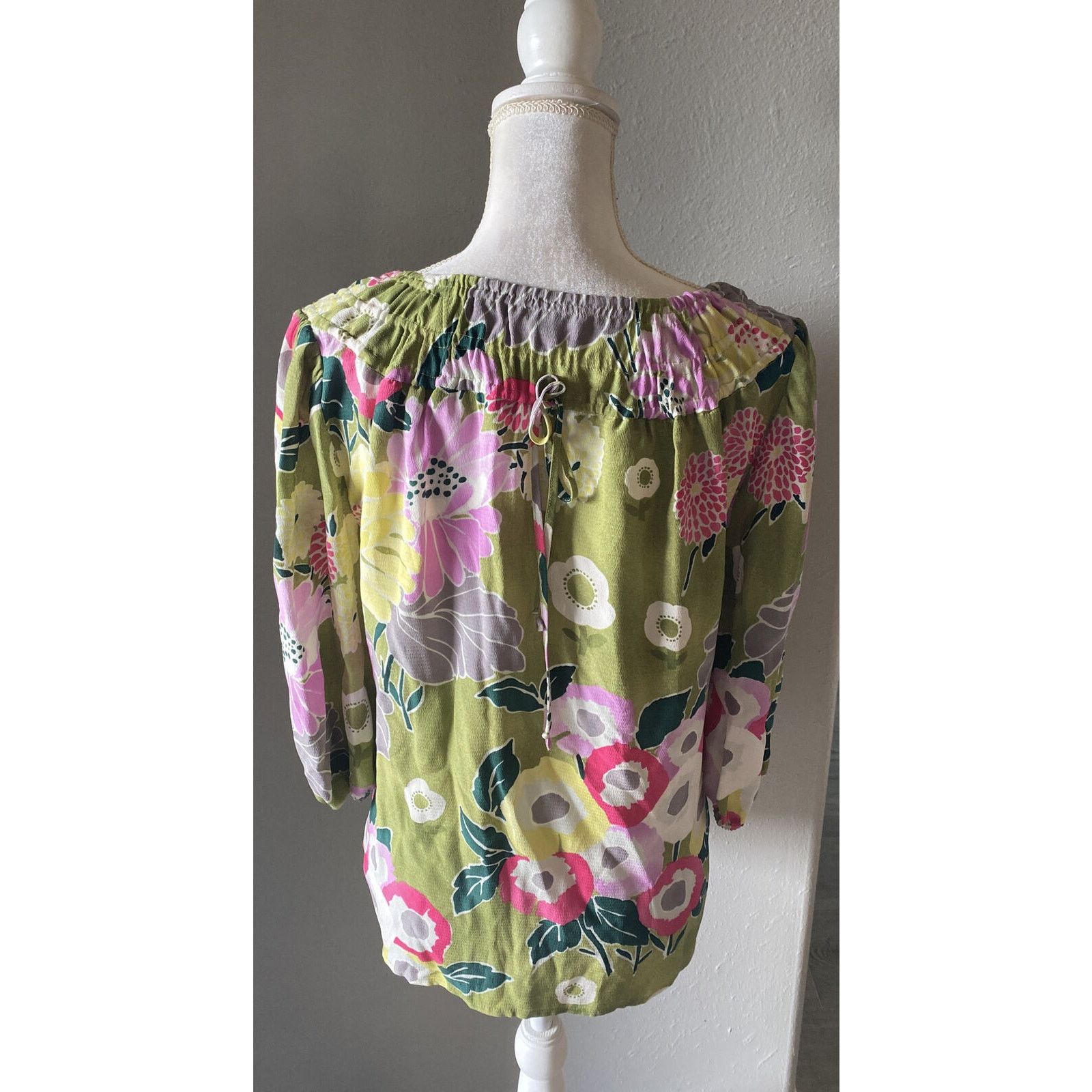 Anthropologie Leifsdottir Anthropologie Floral Patchwork Silk Blouse 6 Size M / US 6-8 / IT 42-44 - 6 Thumbnail