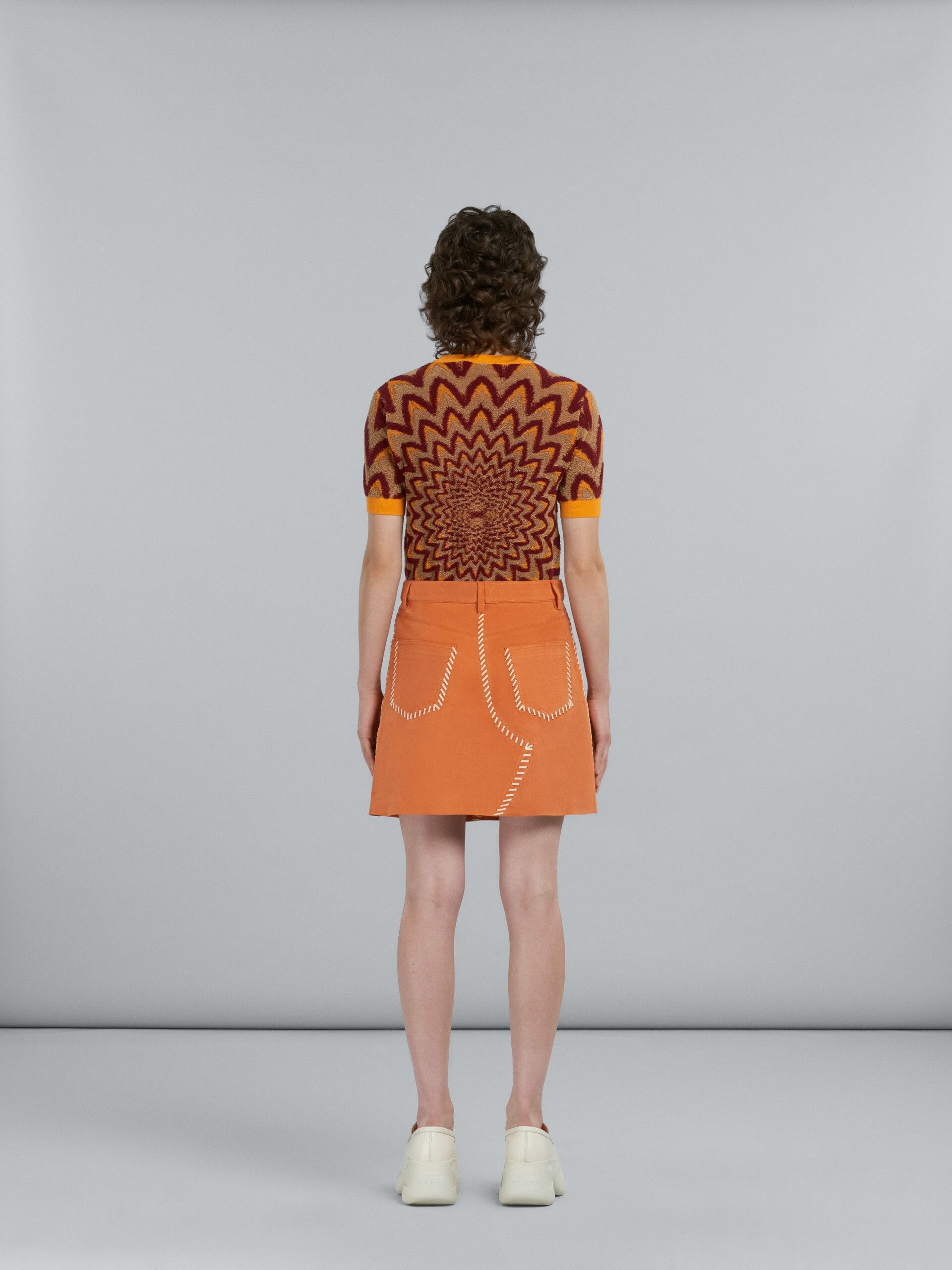 Marni o1y1125 Mini Skirt in Orange/White Size 25" / US 0 / IT 36 - 3 Thumbnail