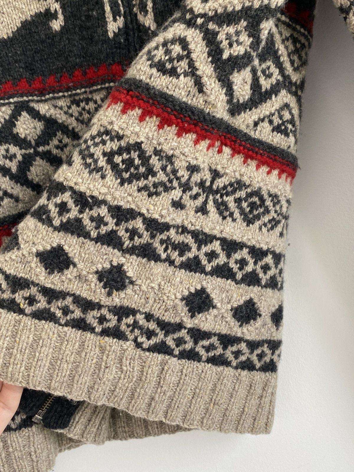 Polo Ralph Lauren × Vintage Vintage Ralph Lauren Wool Hand Knit Reindeer Zip Jacket Size US S / EU 44-46 / 1 - 7 Thumbnail