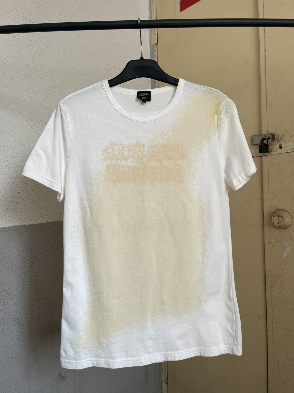 Jean Paul Gaultier Jean Paul Gaultier Homme Web Distressed Paint Logo T Shirt Size US M / EU 48-50 / 2 - 1 Thumbnail