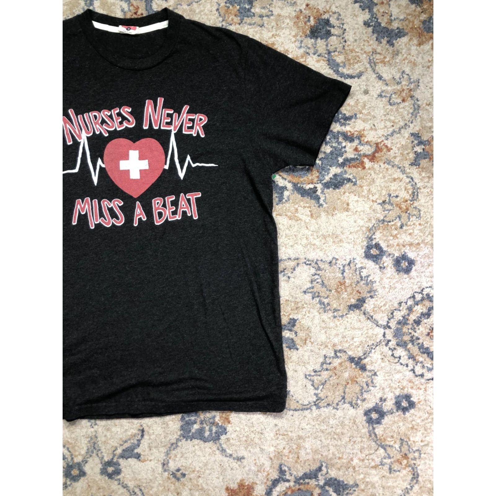 Vintage Homage Nurses Never Miss A Beat Shirt Mens Medium Gray Nurse Graphic Tee Medical Size US M / EU 48-50 / 2 - 5 Thumbnail