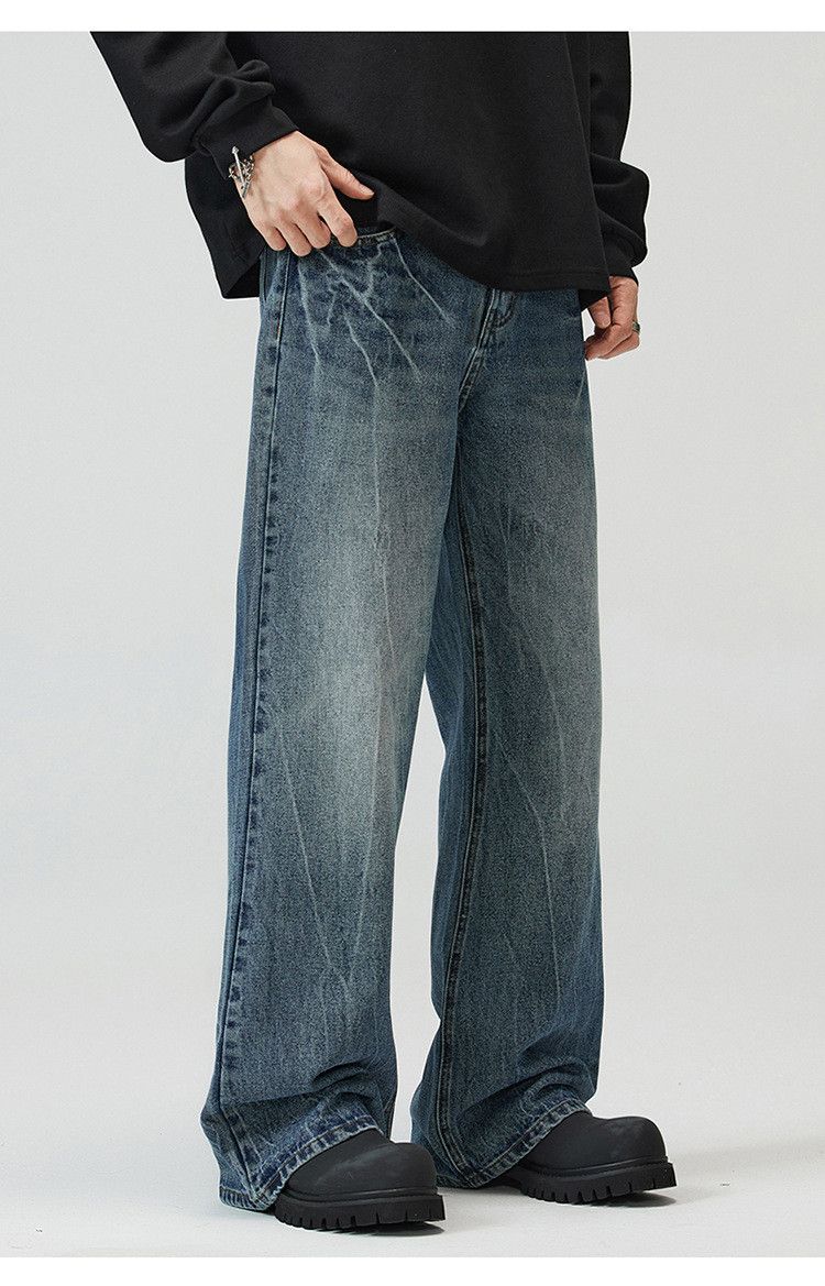 Japanese Brand × Jean Lightning Crack Vintage Blue Washed Bootcut Jeans Size US 32 / EU 48 - 1 Thumbnail