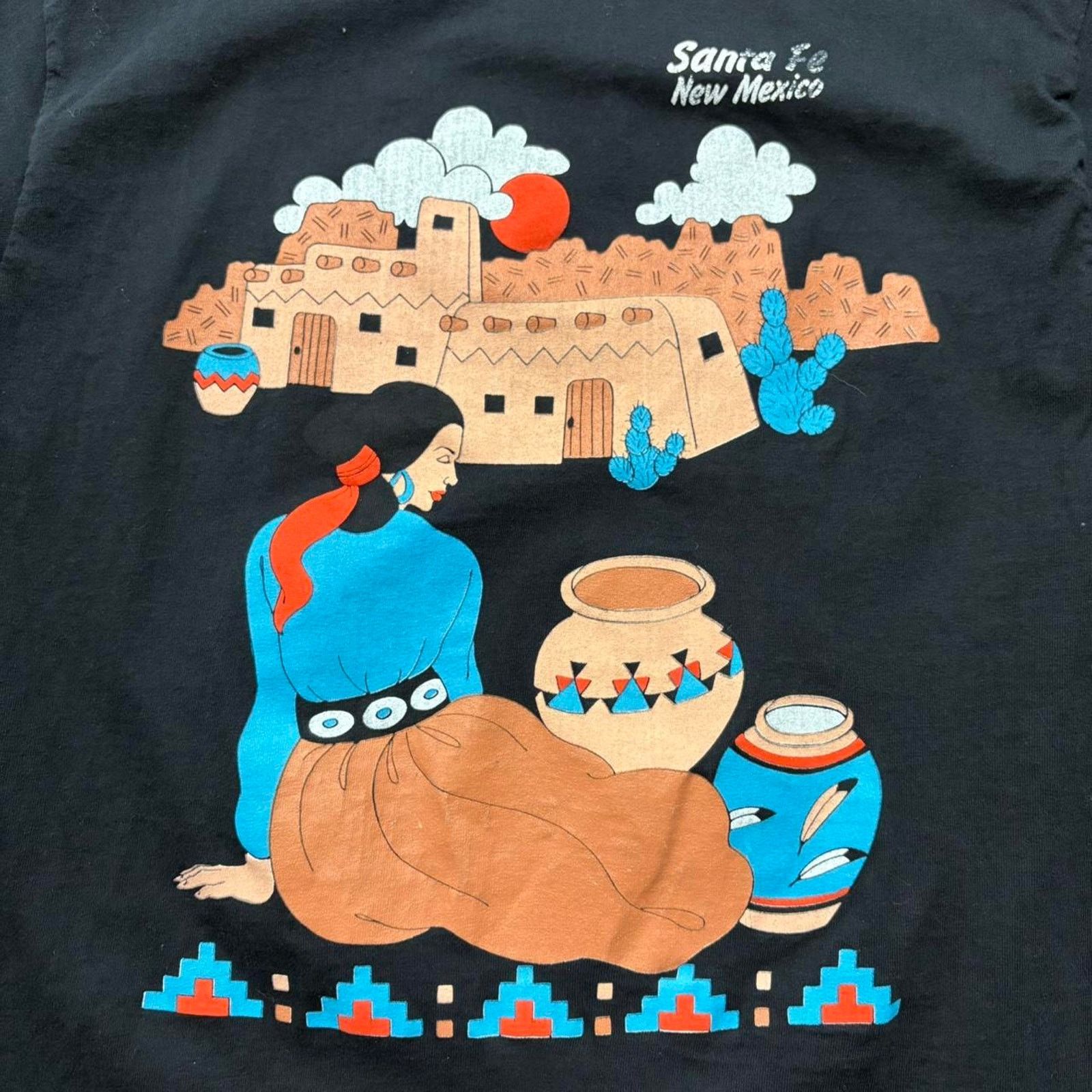 Japanese Brand × Vintage Crazy Vintage 90s Santa Fe New Mexico Native Pottery T Shirt Size US L / EU 52-54 / 3 - 3 Thumbnail