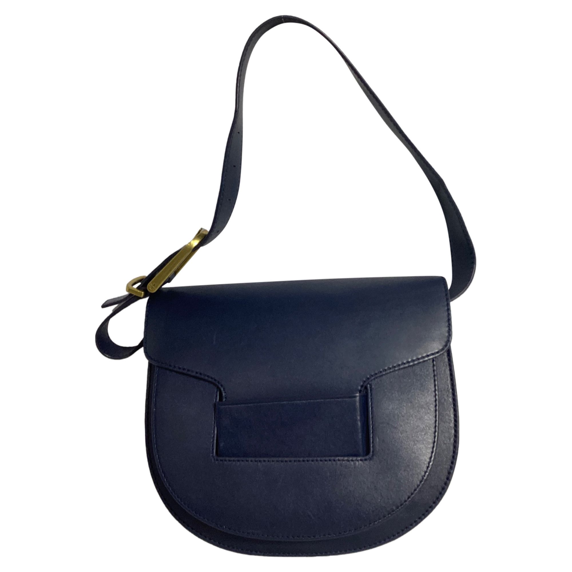 Tory Burch Tory Burch Flap Top Shoulder Bag in Navy Blue Leather Size ONE SIZE - 1 Thumbnail