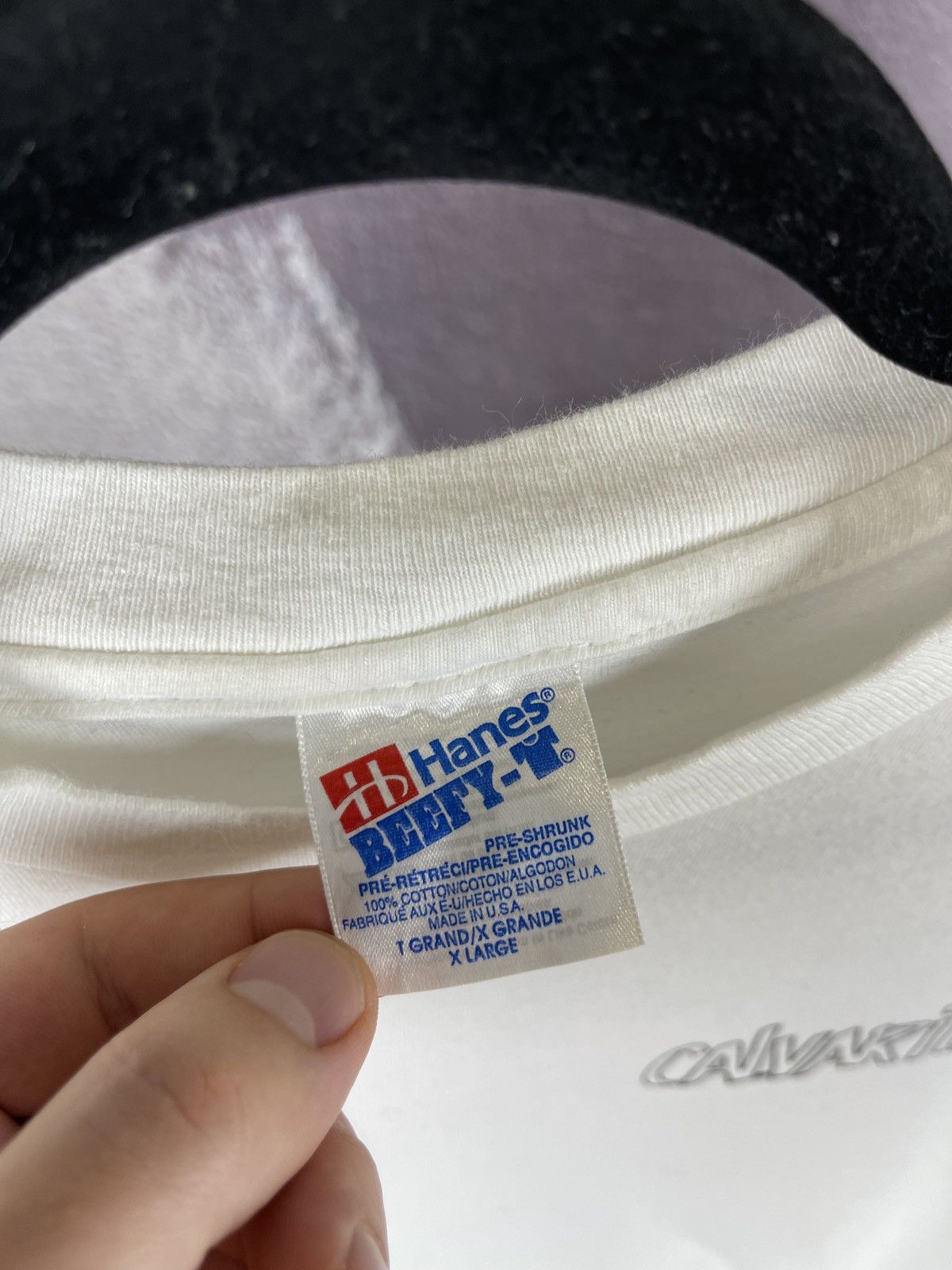 Hanes Vintage Calvarius Christianwear T-shirt 1993 Merch Hanes Size US XL / EU 56 / 4 - 9 Thumbnail