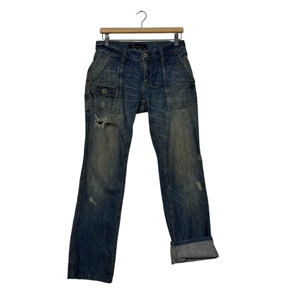 Japanese Brand Vintage Three Stone Throw Distressed Bush Pants Size 30" / US 8 / IT 44 - 11 Thumbnail
