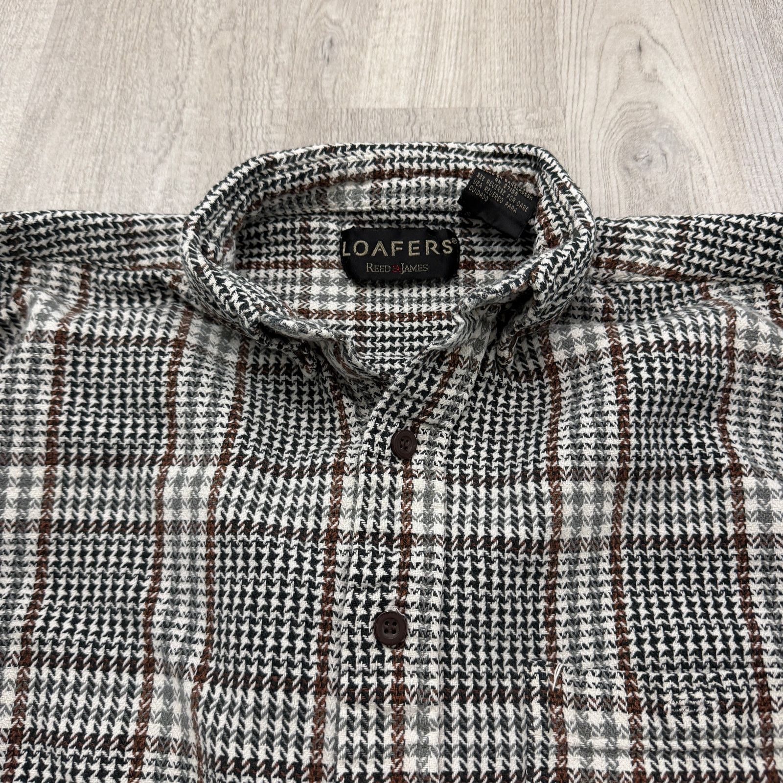 Vintage Vintage Loafers Reed St James Houndstooth Button Shirt Large Size US L / EU 52-54 / 3 - 3 Thumbnail