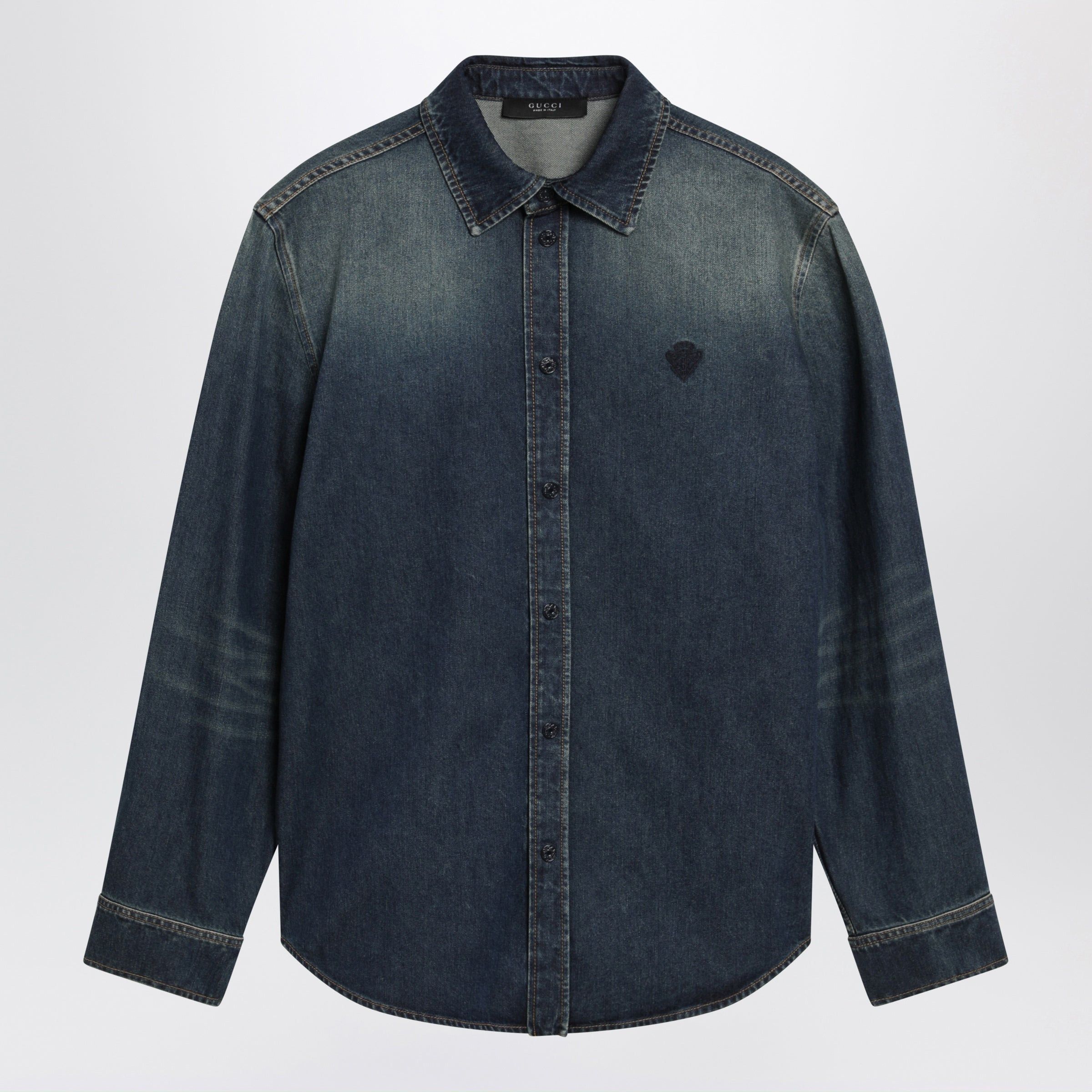 Gucci Gucci Blue Denim Shirt With Washed Effect Size US XL / EU 56 / 4 - 1 Thumbnail