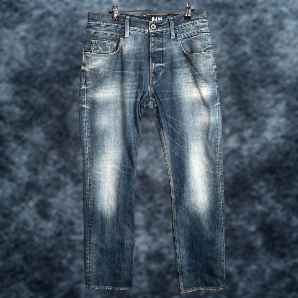 G-Star G-Star Raw GS01 Mens Jeans 33 x 32 Radar Tapered Fit Blue Denim 5-Pocket Regular Rise Mid Vintage No Size US 33 - 1 Thumbnail