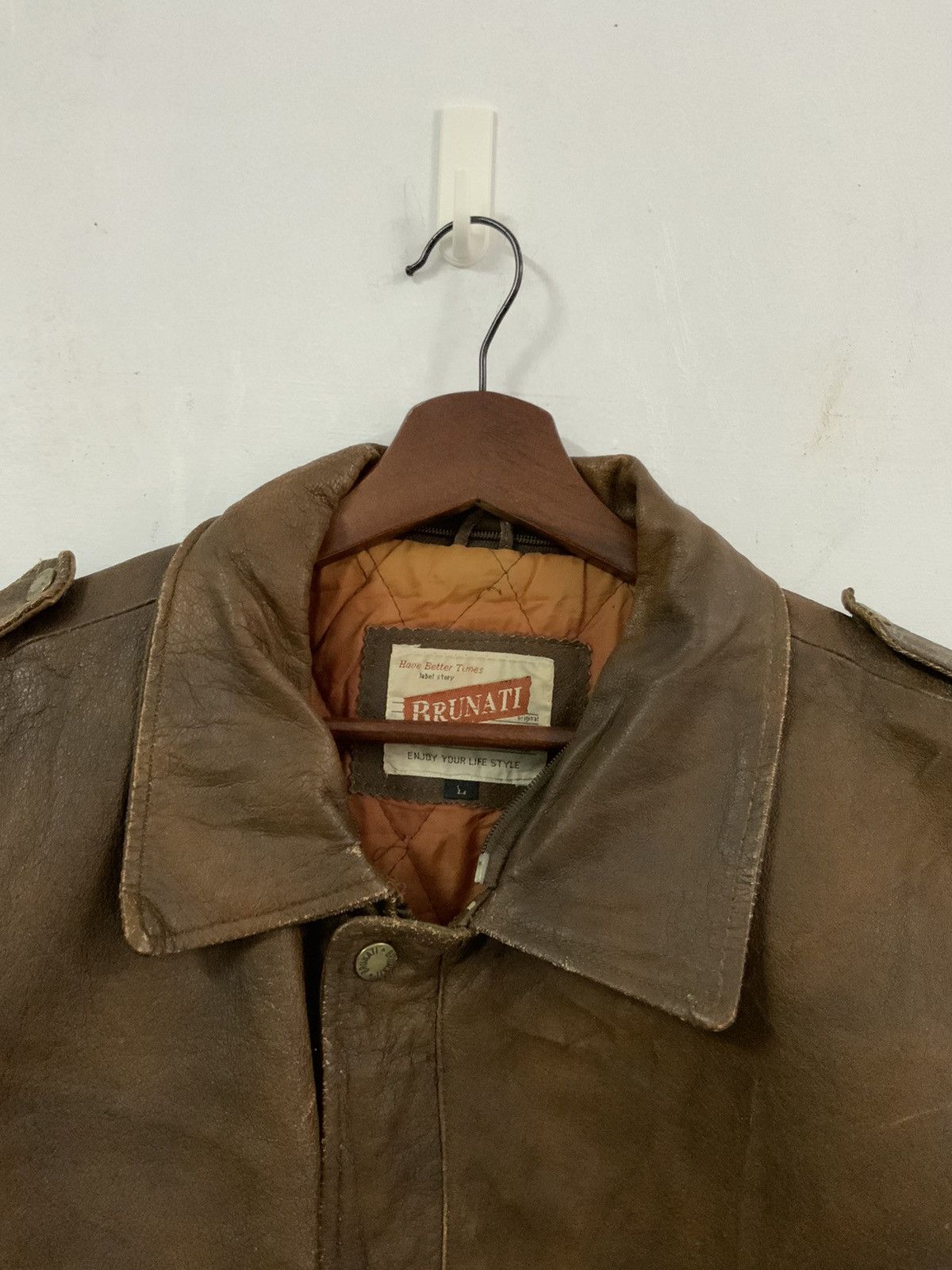 Genuine Leather Vintage Brunati Genuine Leather Fade Jacket Size US L / EU 52-54 / 3 - 12 Thumbnail