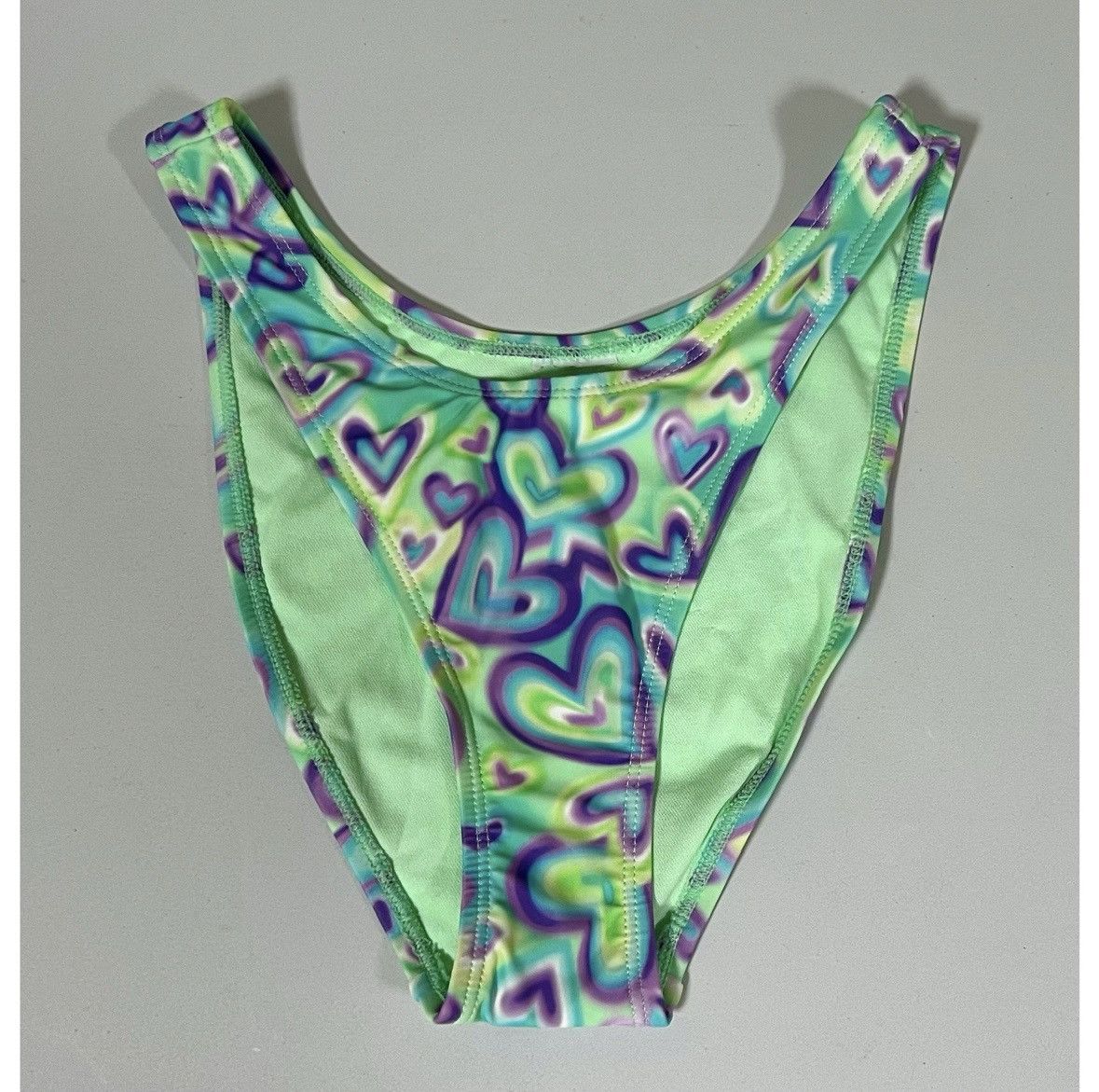 Japanese Brand × Vintage Mint Green Graffiti Airbrush Bikini Bottoms Swimwear XXS 💜✨ Size ONE SIZE - 2 Thumbnail