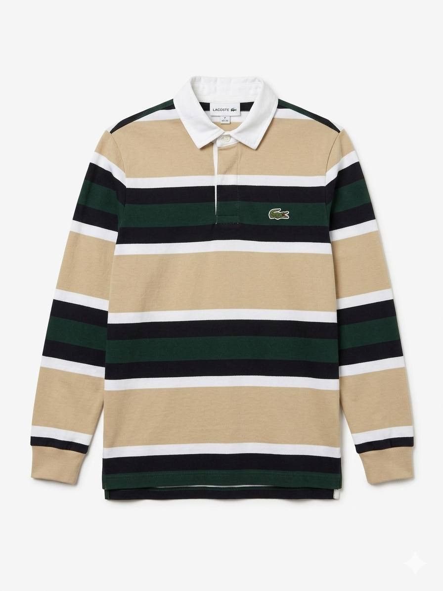 Lacoste Lacoste Long Sleeve Rugby XS. Beige/Green/Black. Mint Cond Size US XS / EU 42 / 0 - 1 Thumbnail