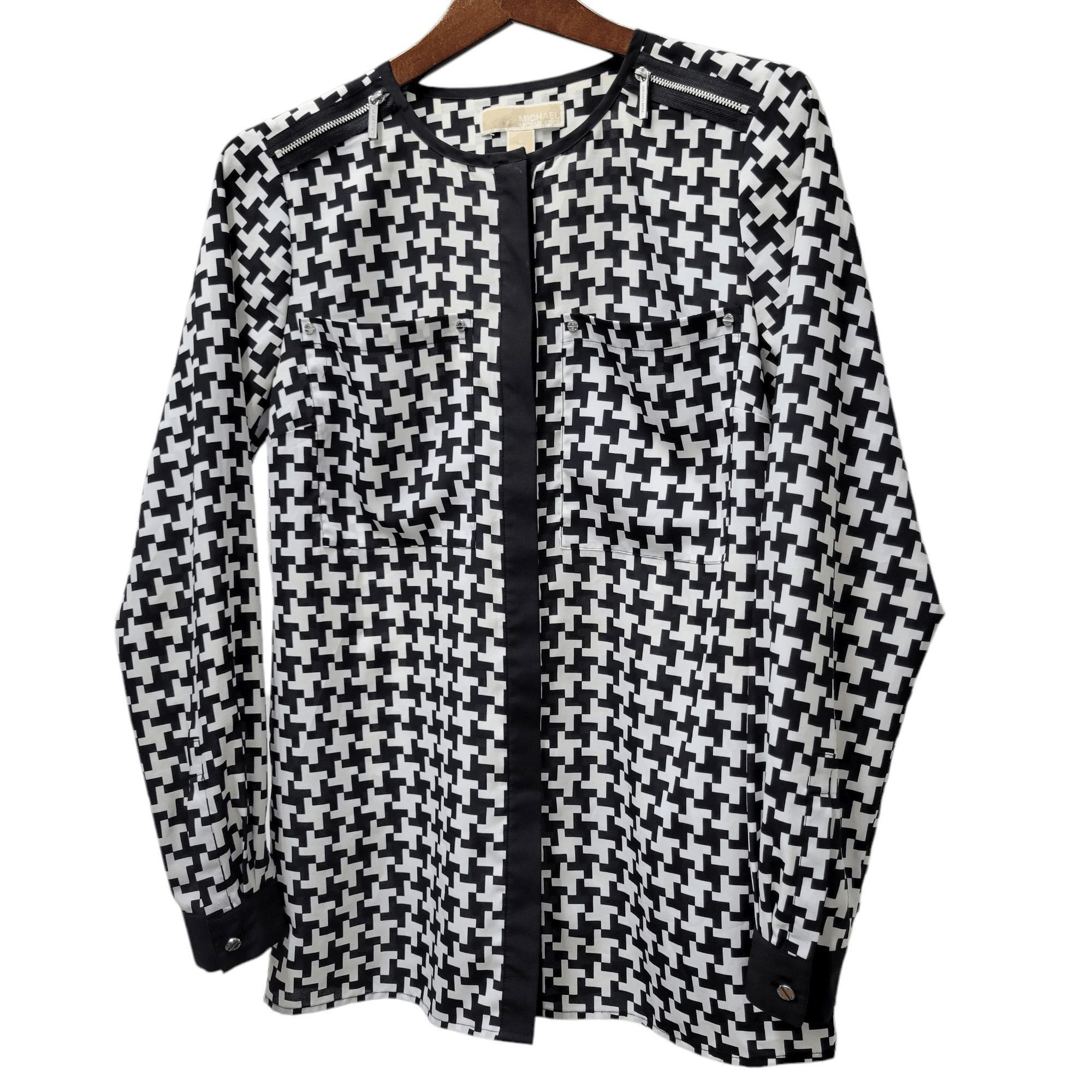 Michael Kors Michael Kors Women's Black & White Blouse Size 6 Size M / US 6-8 / IT 42-44 - 5 Thumbnail