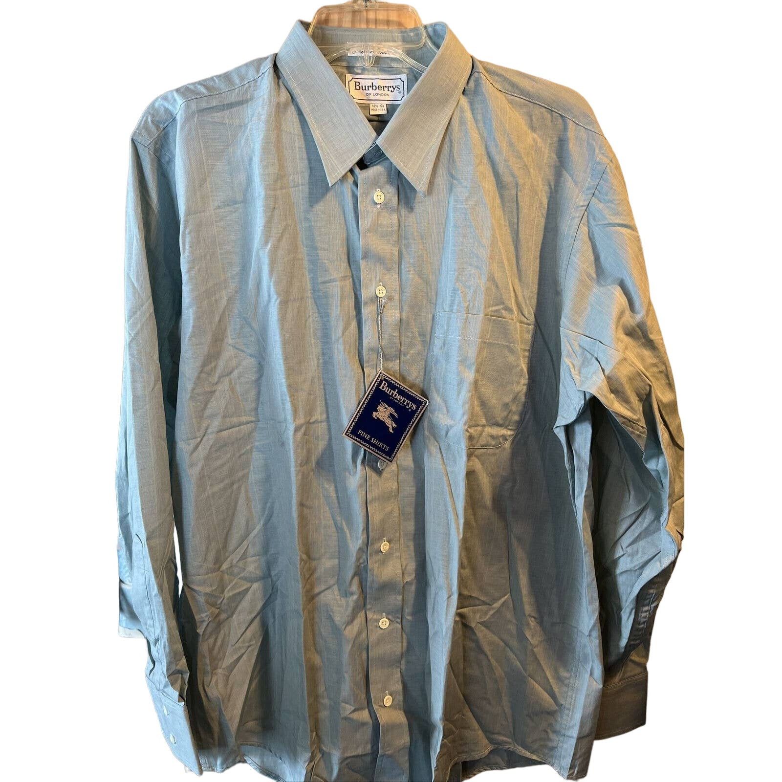 Burberry Burberry Men’s 16.5 34 Green Grey LS Button Up Cotton Shirt Size US L / EU 52-54 / 3 - 1 Thumbnail