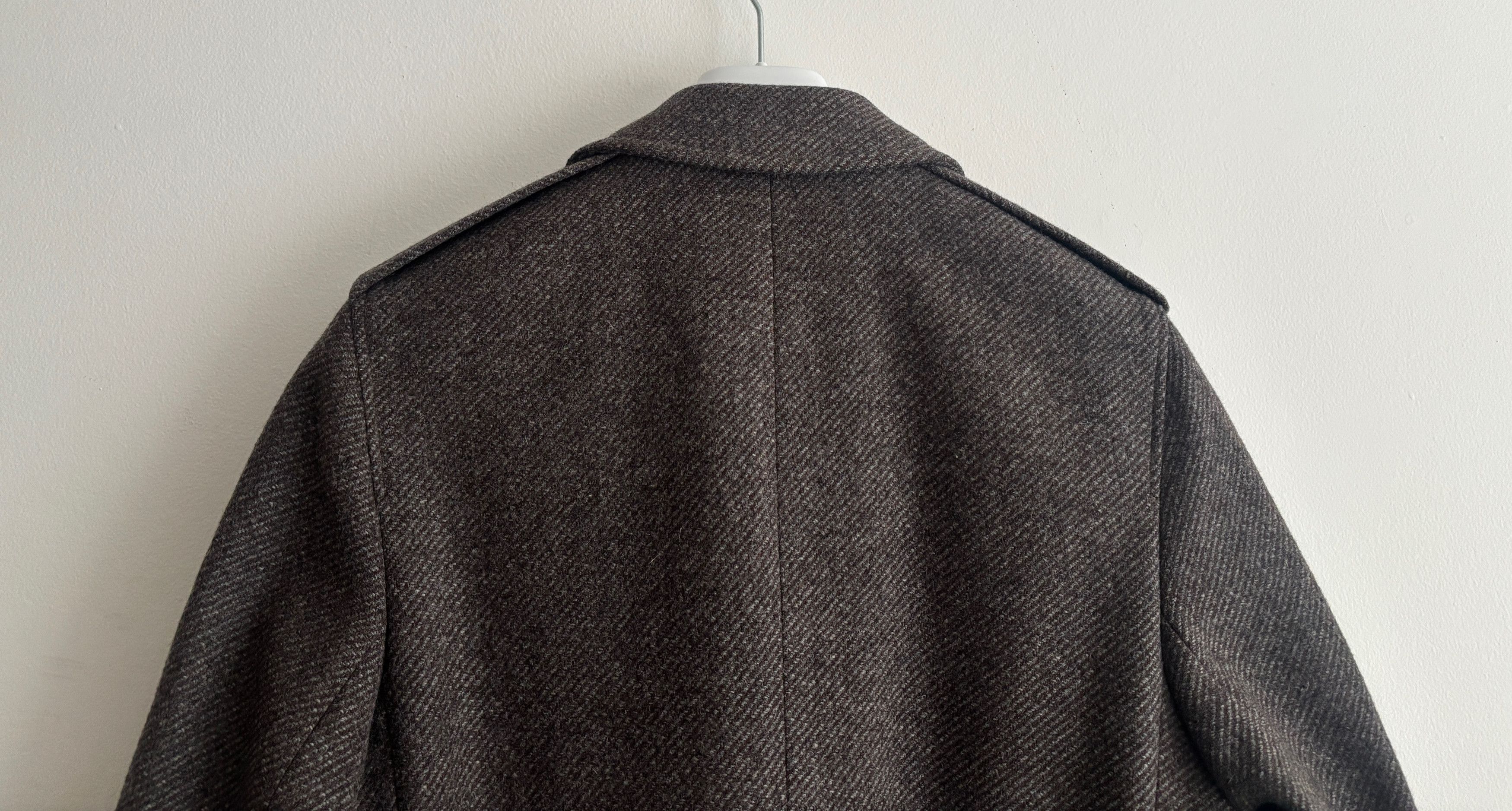 Aquascutum Grey Brown Belted Wool Tweed Overcoat --36-38 Short/ Small Size US S / EU 44-46 / 1 - 10 Thumbnail